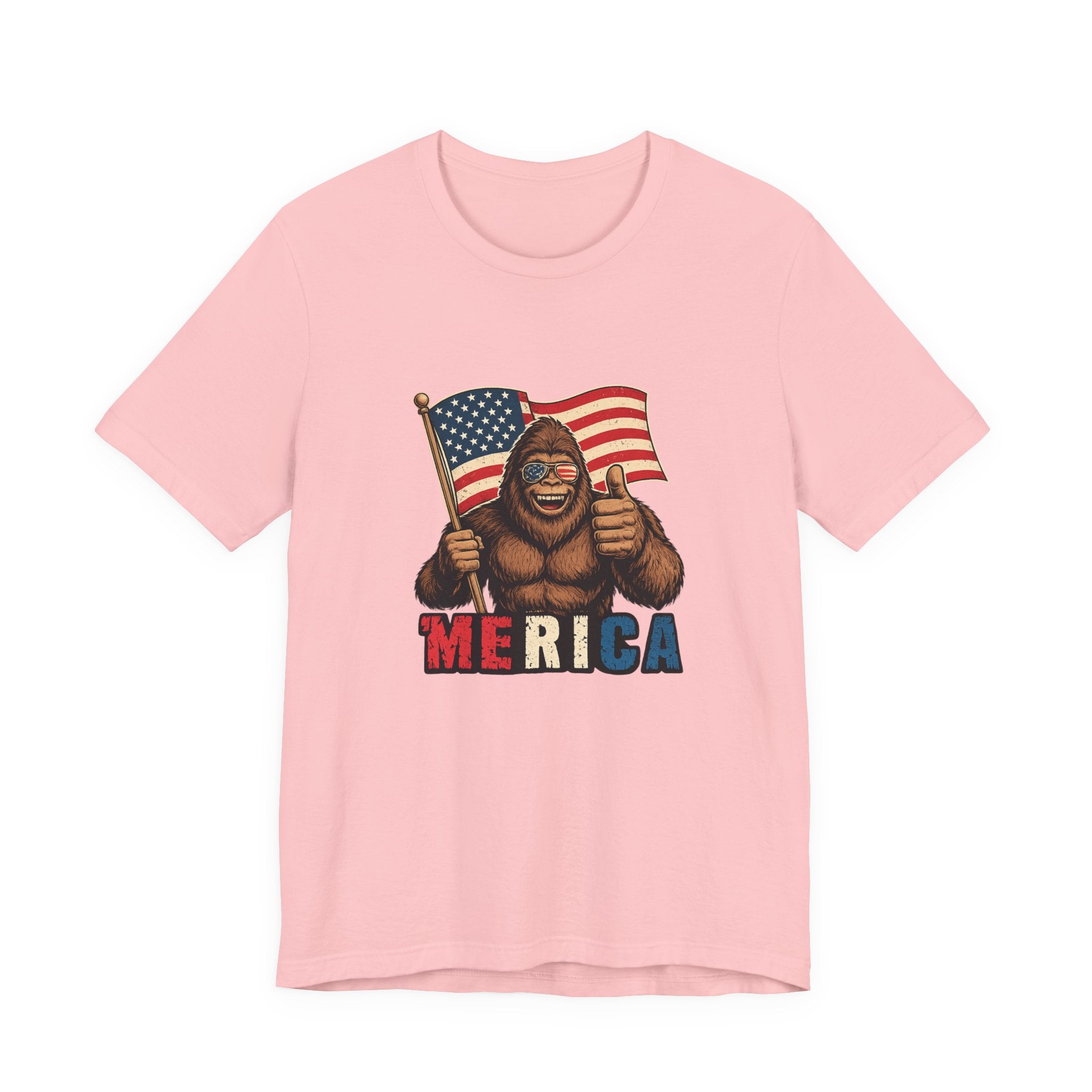 Merica Bigfoot Flag T-Shirt — Patriotic 4th of July Tee