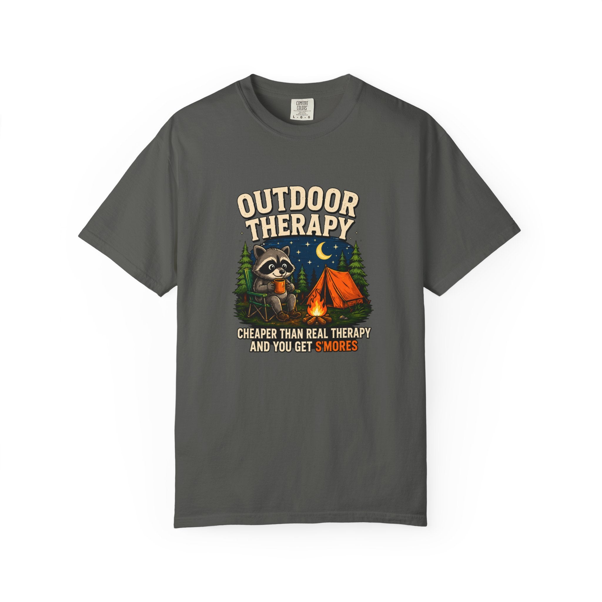 Outdoor Therapy raccoon camping T-shirt