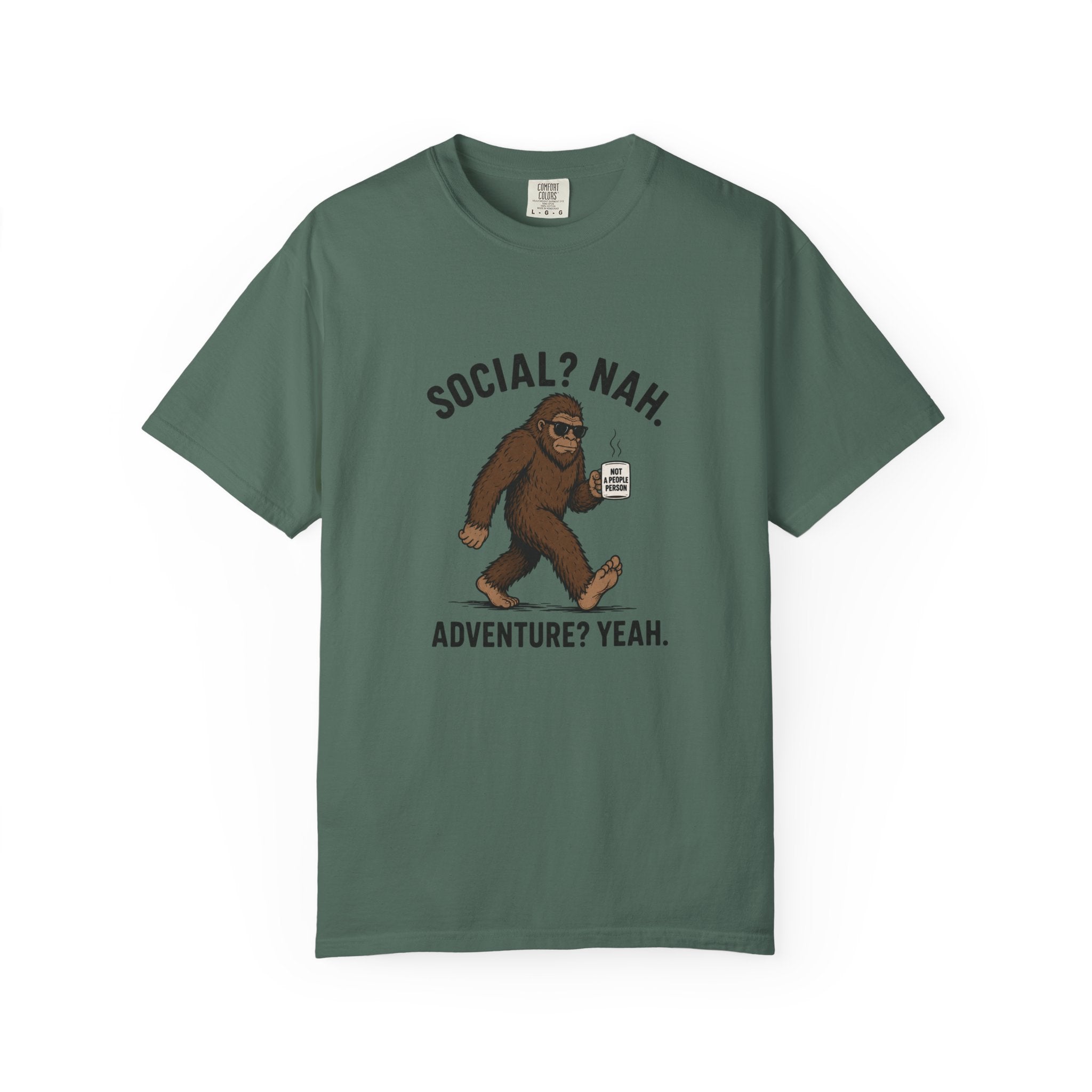 Social? Nah Sasquatch T-shirt | Adventure? Yeah Bigfoot Tee