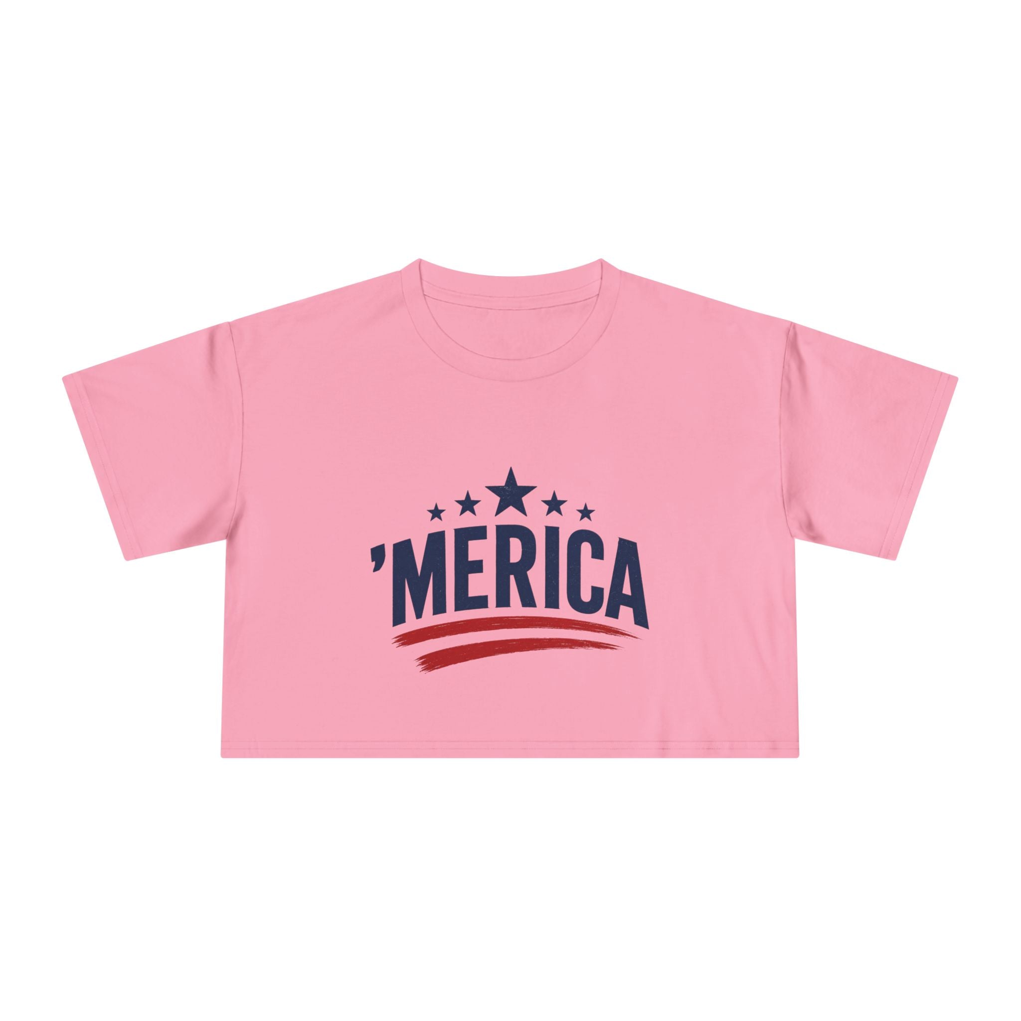 Merica Crop Tee – Patriotic Women’s Cropped T-Shirt for 4th of July & Summer