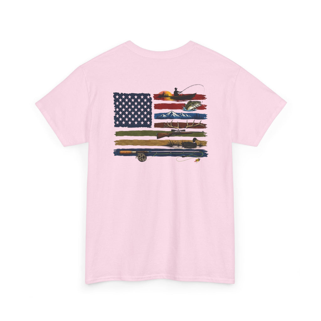 American Flag With Outdoors Gear Tee