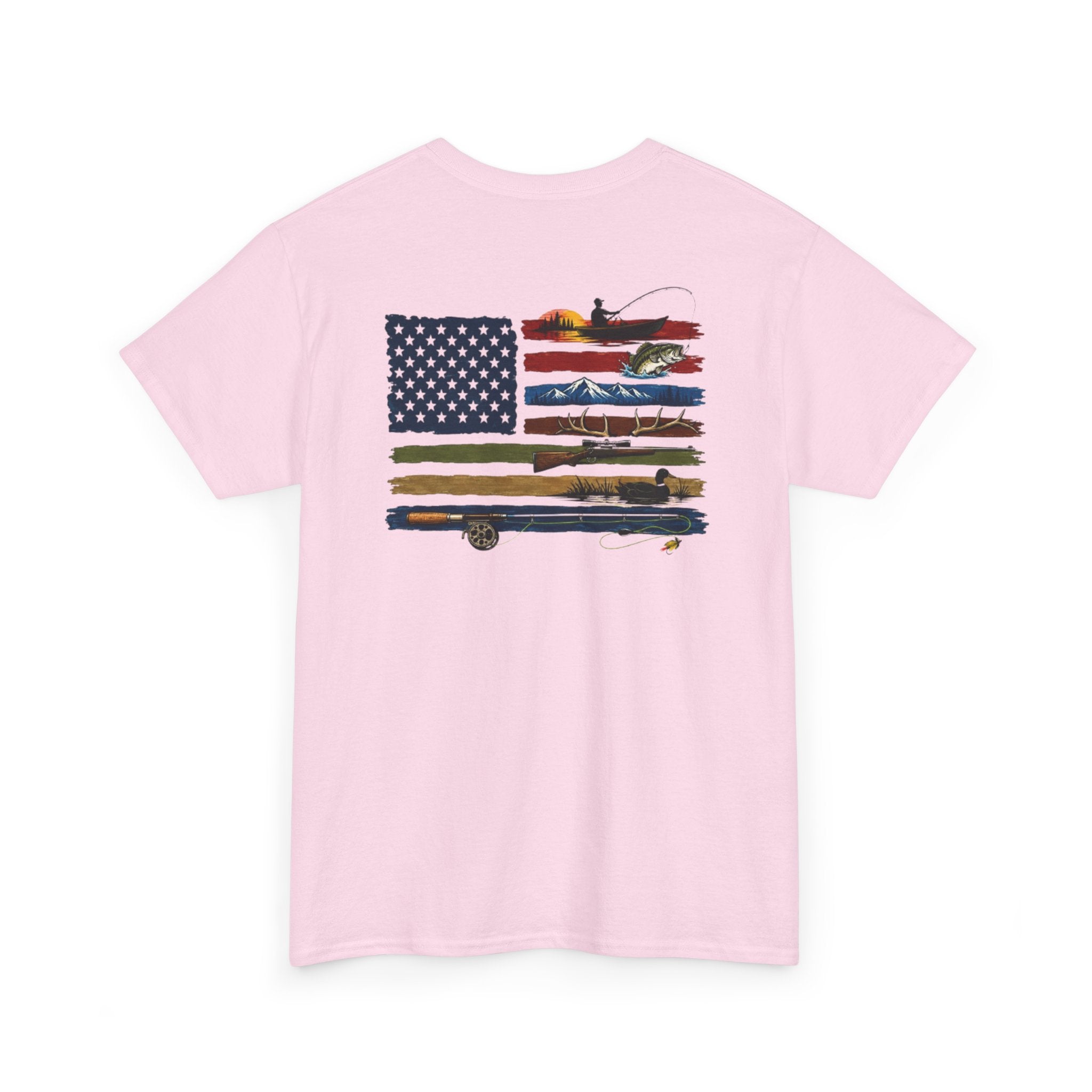 American Flag With Outdoors Gear Tee