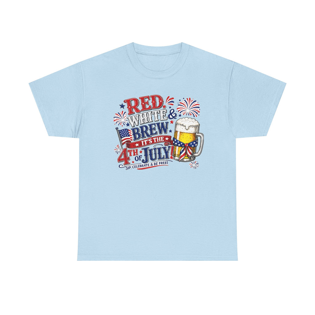4th of July Beer T-Shirt - Red White & Brew Patriotic Tee