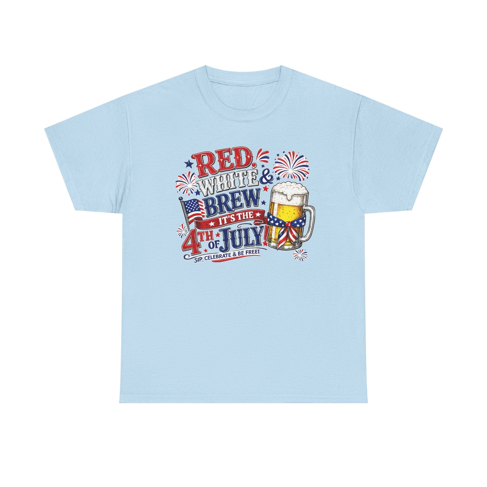 4th of July Beer T-Shirt - Red White & Brew Patriotic Tee