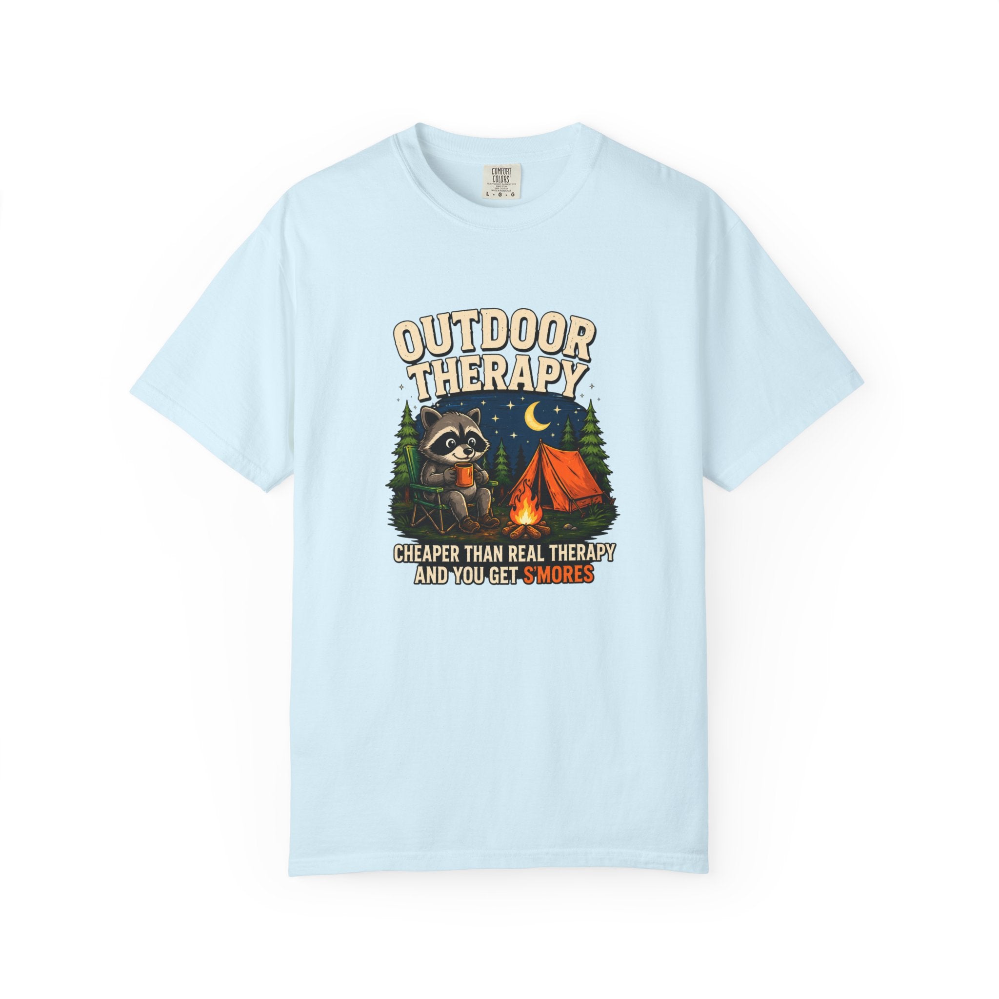 Outdoor Therapy raccoon camping T-shirt