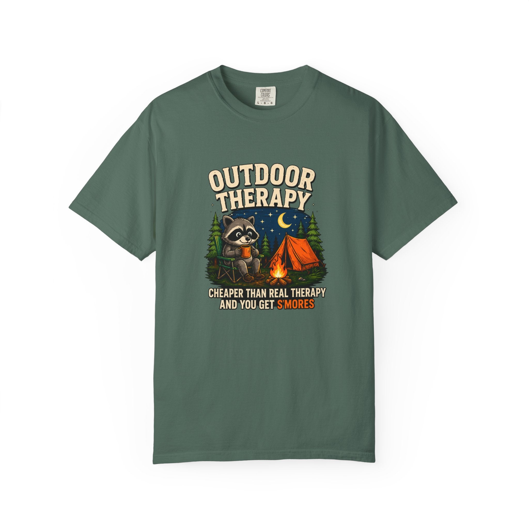 Outdoor Therapy raccoon camping T-shirt
