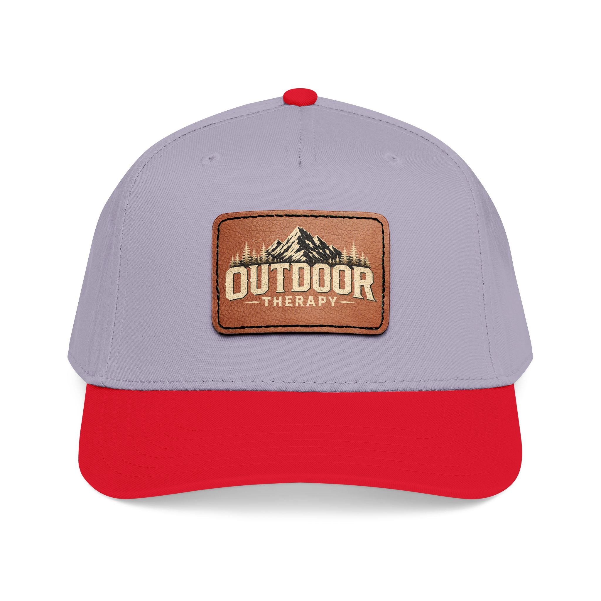 Mid Profile Baseball Cap with Leather Patch (Rectangle)