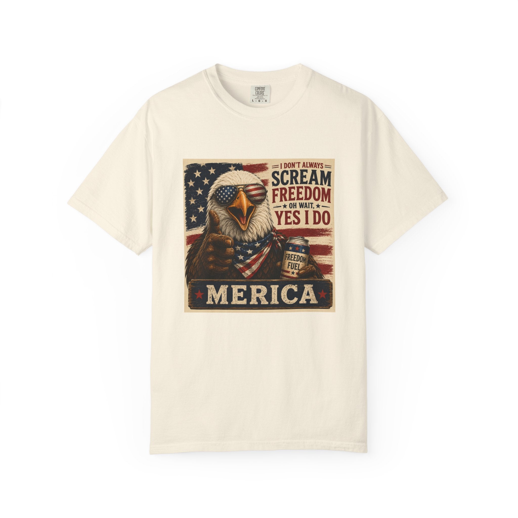 Patriotic 'Merica' Eagle T-Shirt — I Scream For Freedom Vintage American Flag Tee