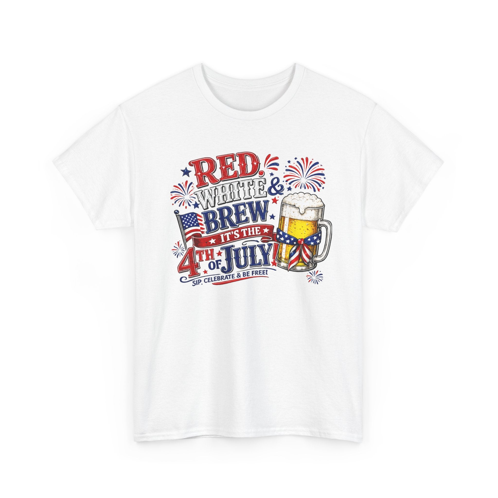4th of July Beer T-Shirt - Red White & Brew Patriotic Tee
