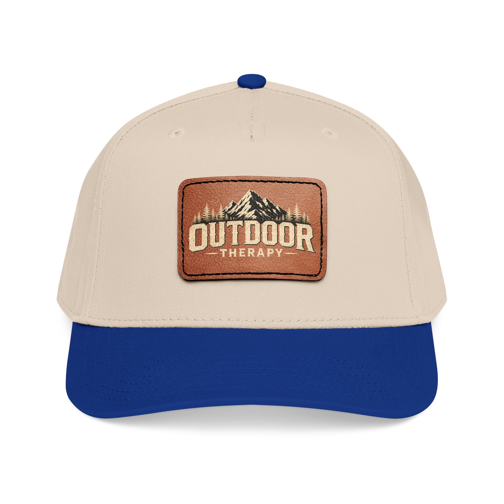 Mid Profile Baseball Cap with Leather Patch (Rectangle)