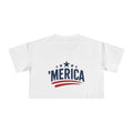 Merica Crop Tee – Patriotic Women’s Cropped T-Shirt for 4th of July & Summer