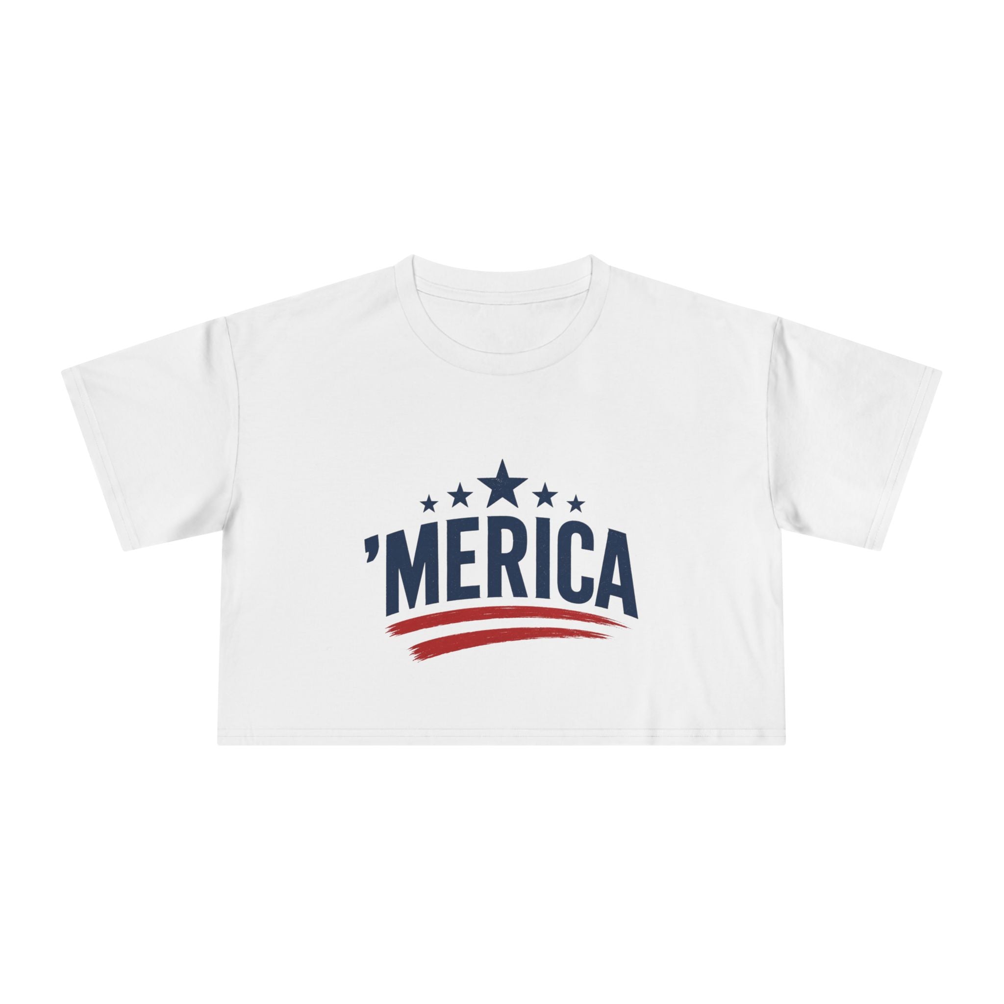 Merica Crop Tee – Patriotic Women’s Cropped T-Shirt for 4th of July & Summer