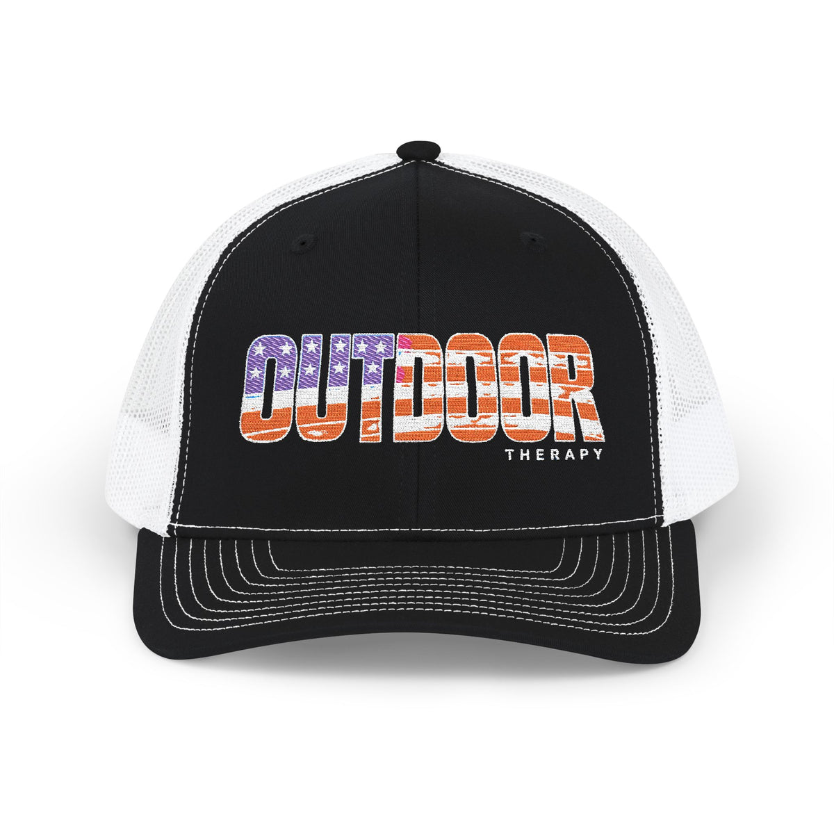 Outdoor Therapy American Flag Trucker Hat Embroidered