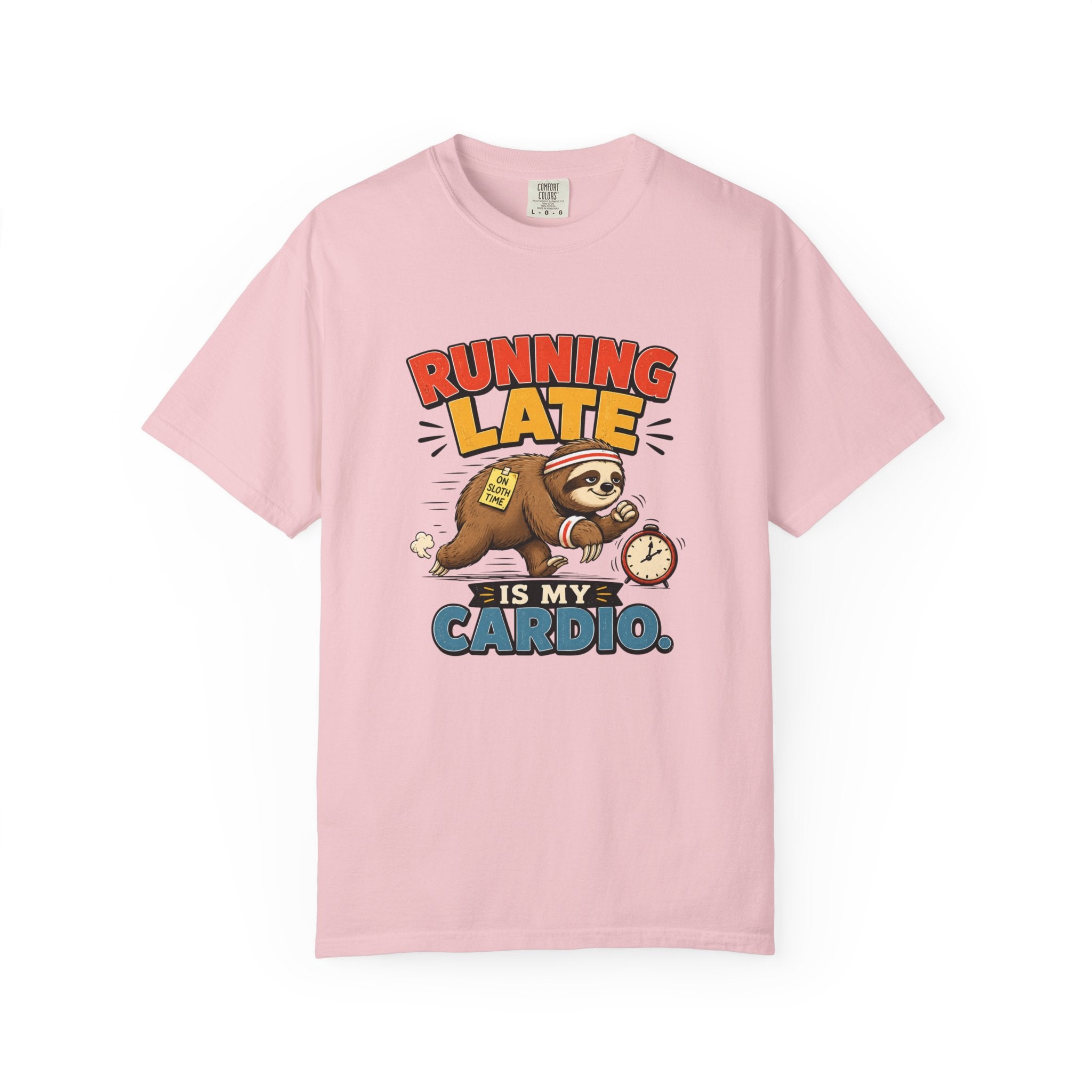 Running Late Is My Cardio T-Shirt — Funny Sloth Graphic Tee