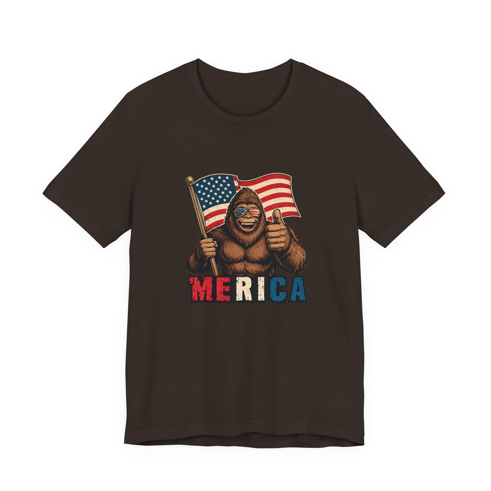 Merica Bigfoot Flag T-Shirt — Patriotic 4th of July Tee