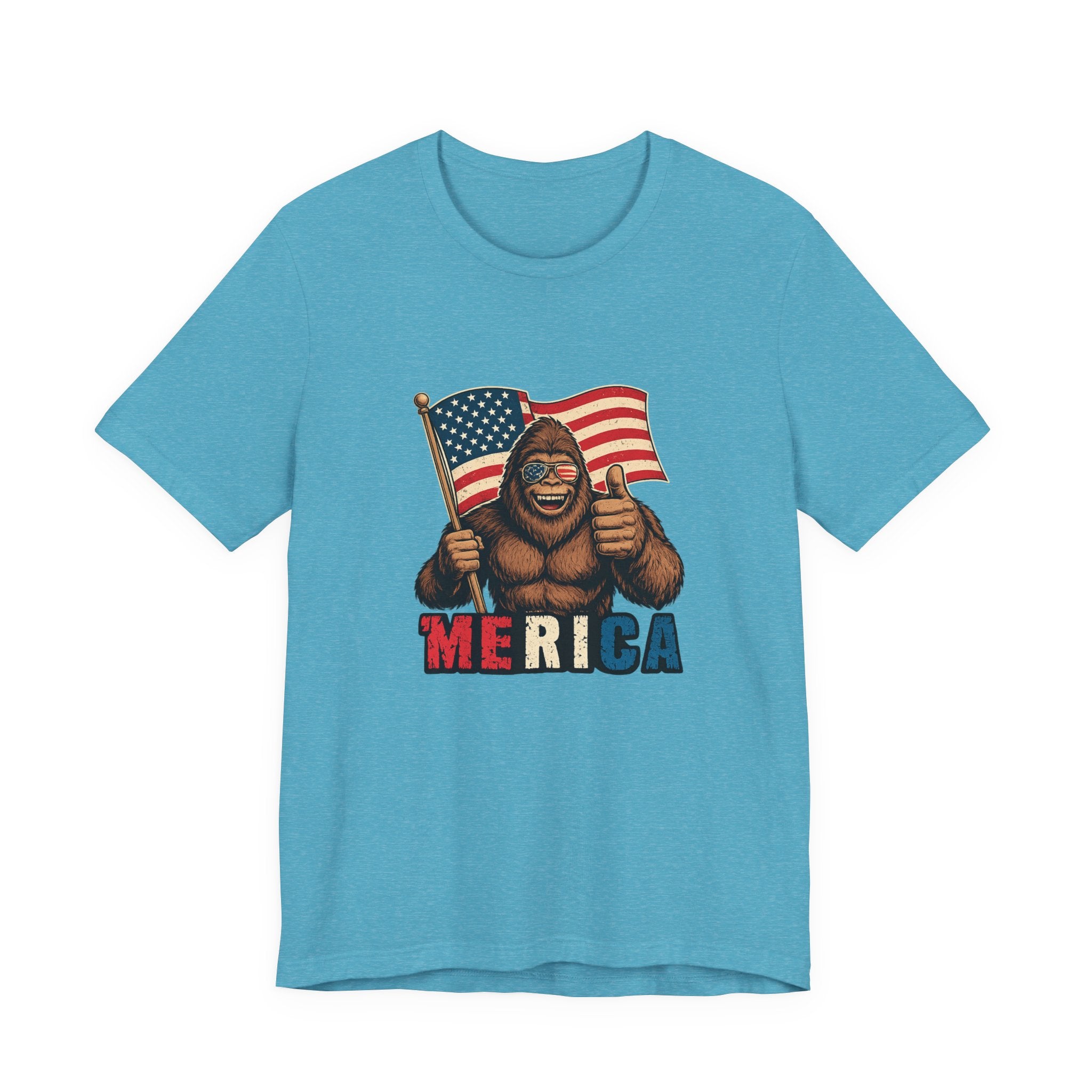 Merica Bigfoot Flag T-Shirt — Patriotic 4th of July Tee