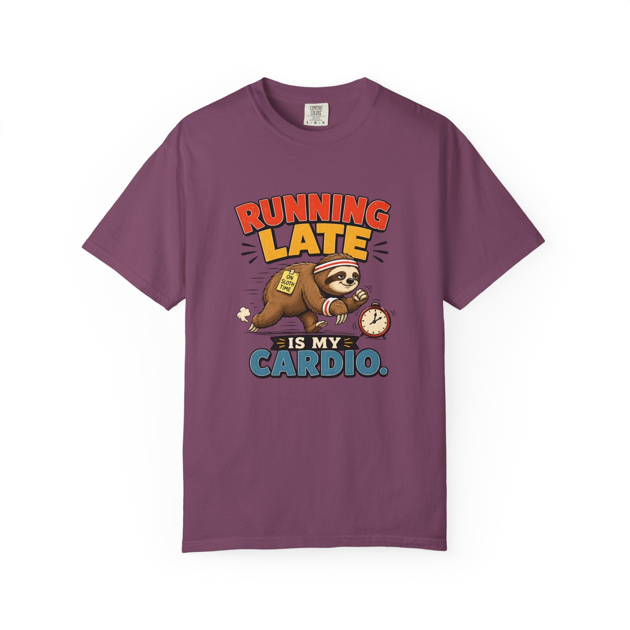 Running Late Is My Cardio T-Shirt — Funny Sloth Graphic Tee