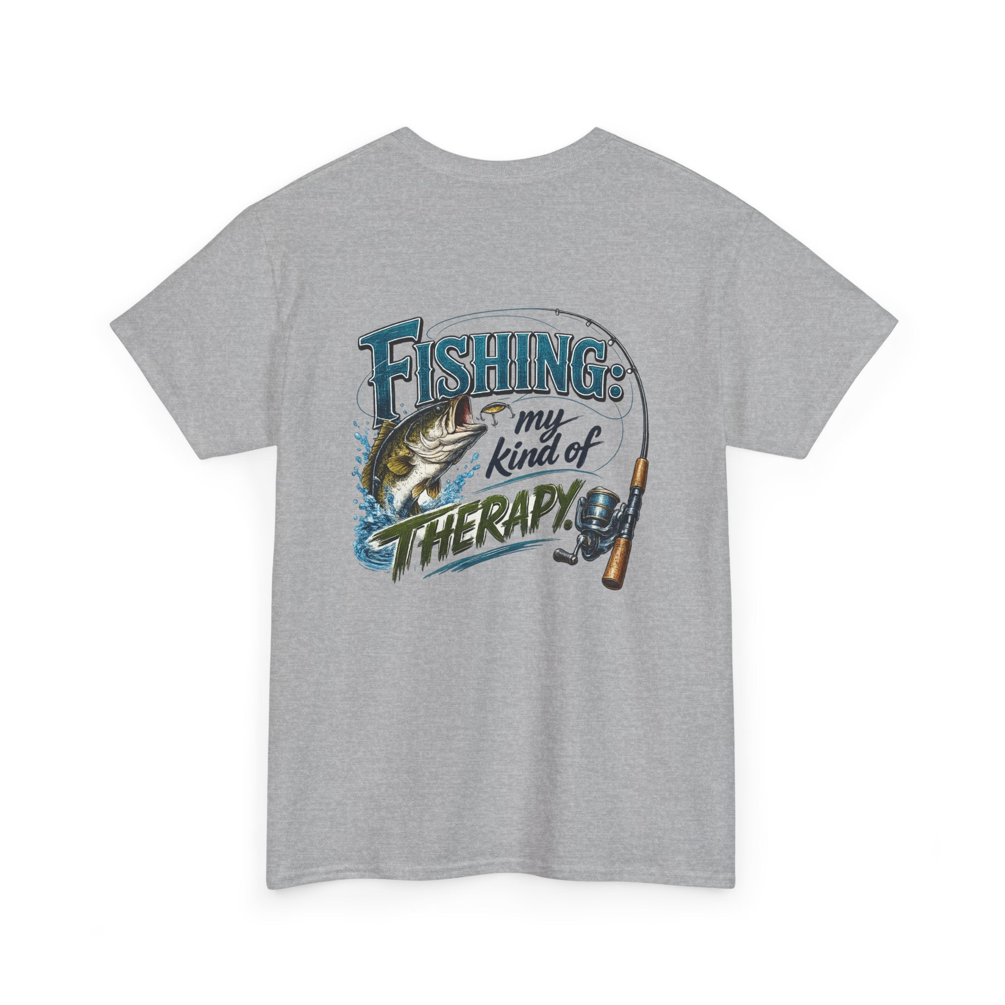 Fishing Is My Kind of Therapy T-Shirt — Fishing Tee with Bass Graphic