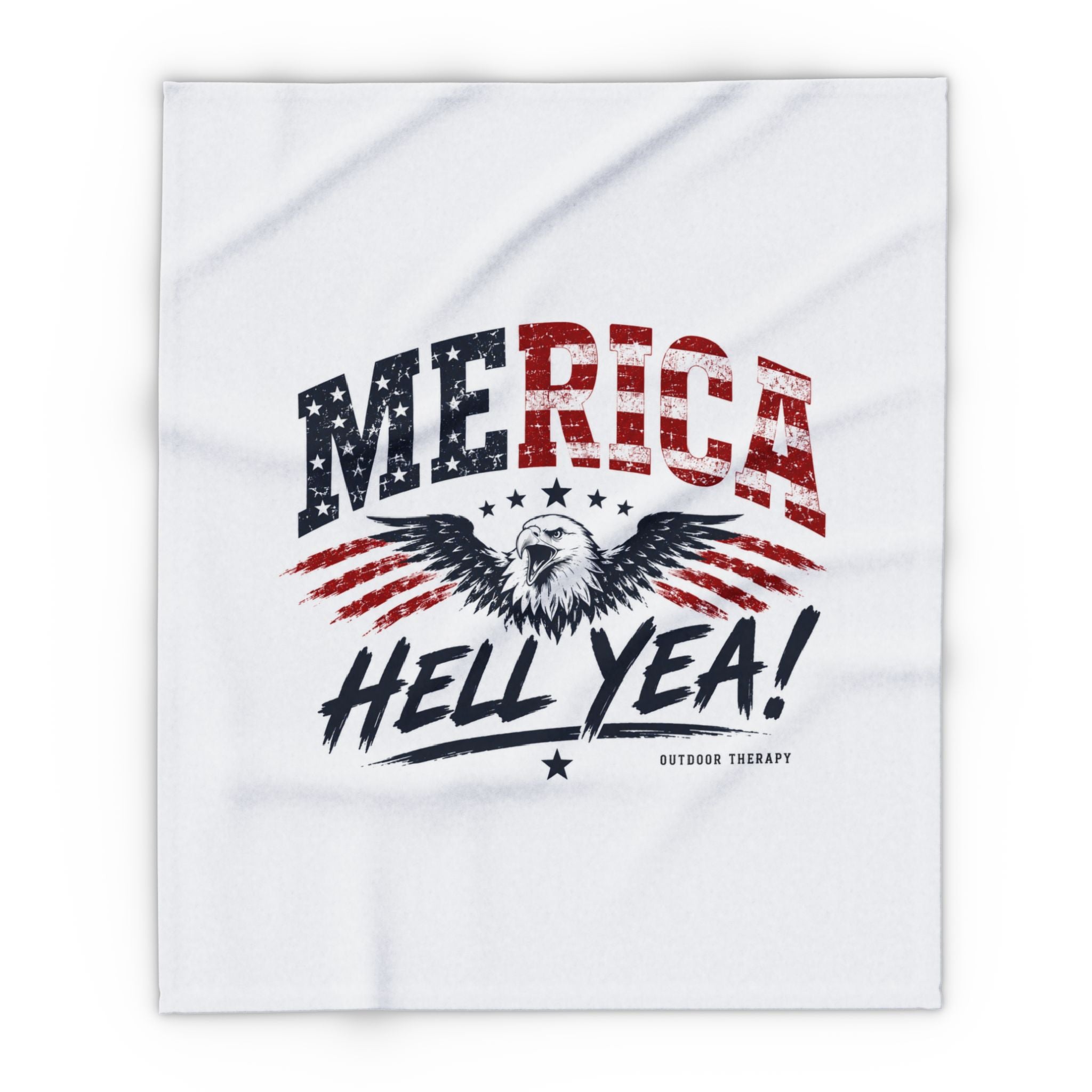 Arctic Fleece Blanket — "Merica Hell Yea" Patriotic Eagle Throw