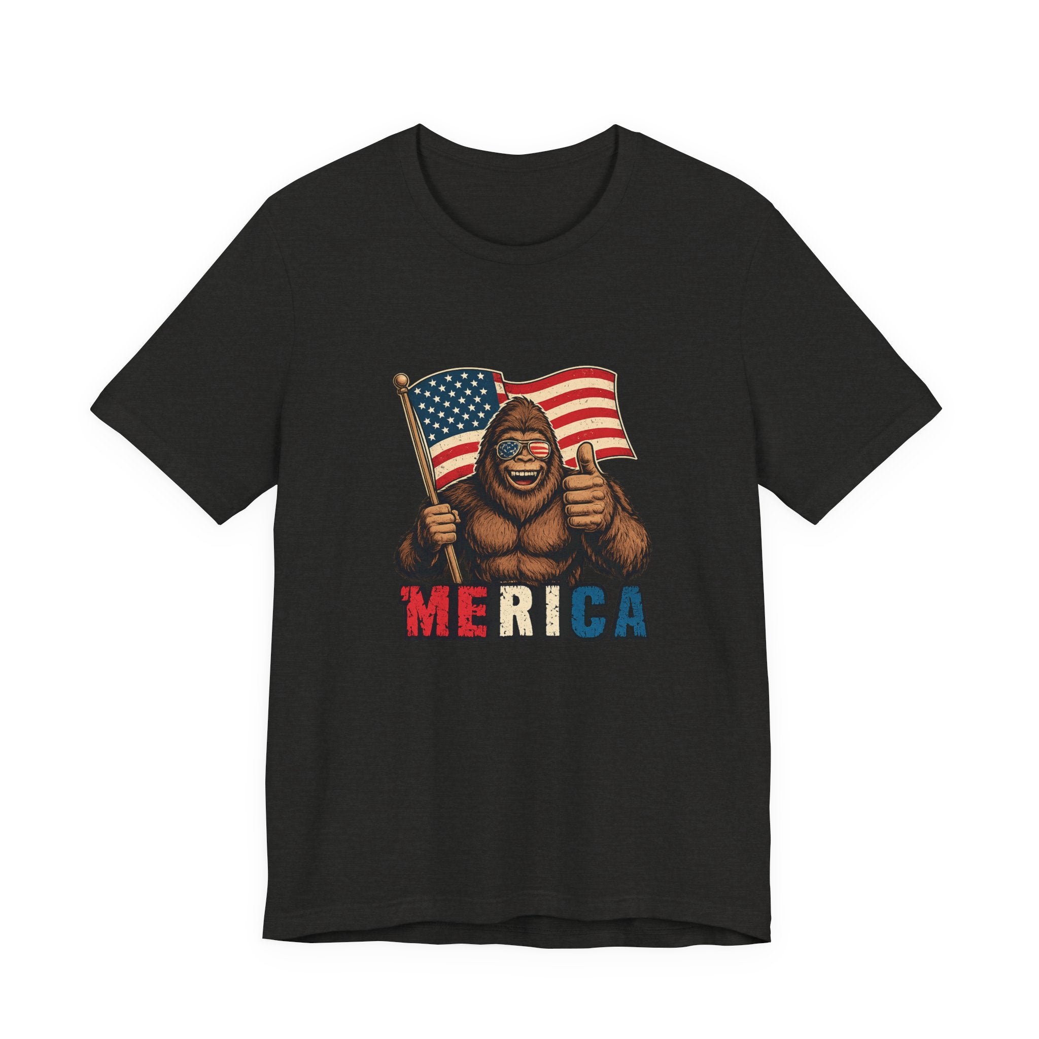 Merica Bigfoot Flag T-Shirt — Patriotic 4th of July Tee