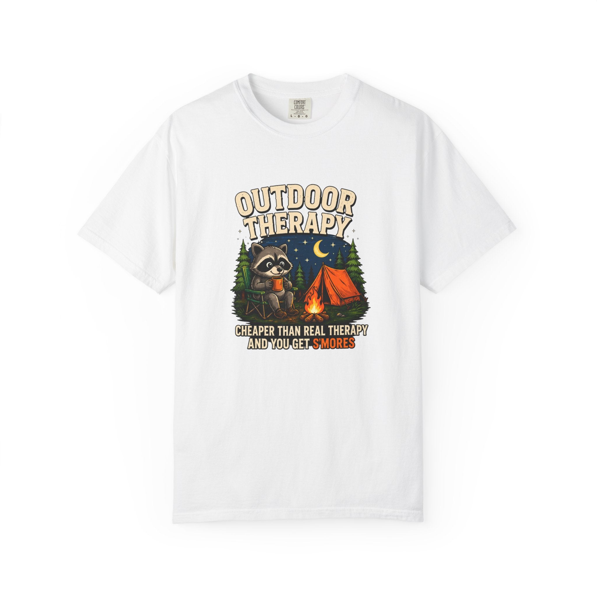Outdoor Therapy raccoon camping T-shirt