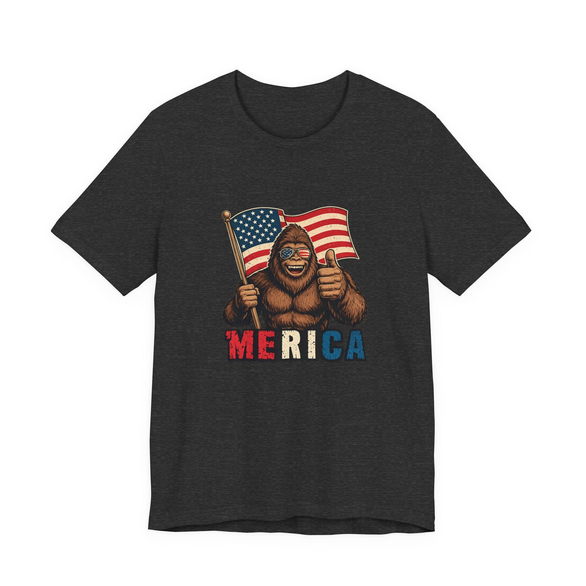 Merica Bigfoot Flag T-Shirt — Patriotic 4th of July Tee