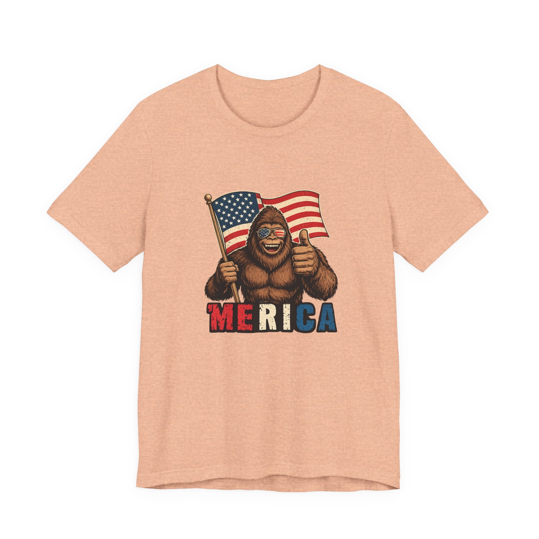 Merica Bigfoot Flag T-Shirt — Patriotic 4th of July Tee