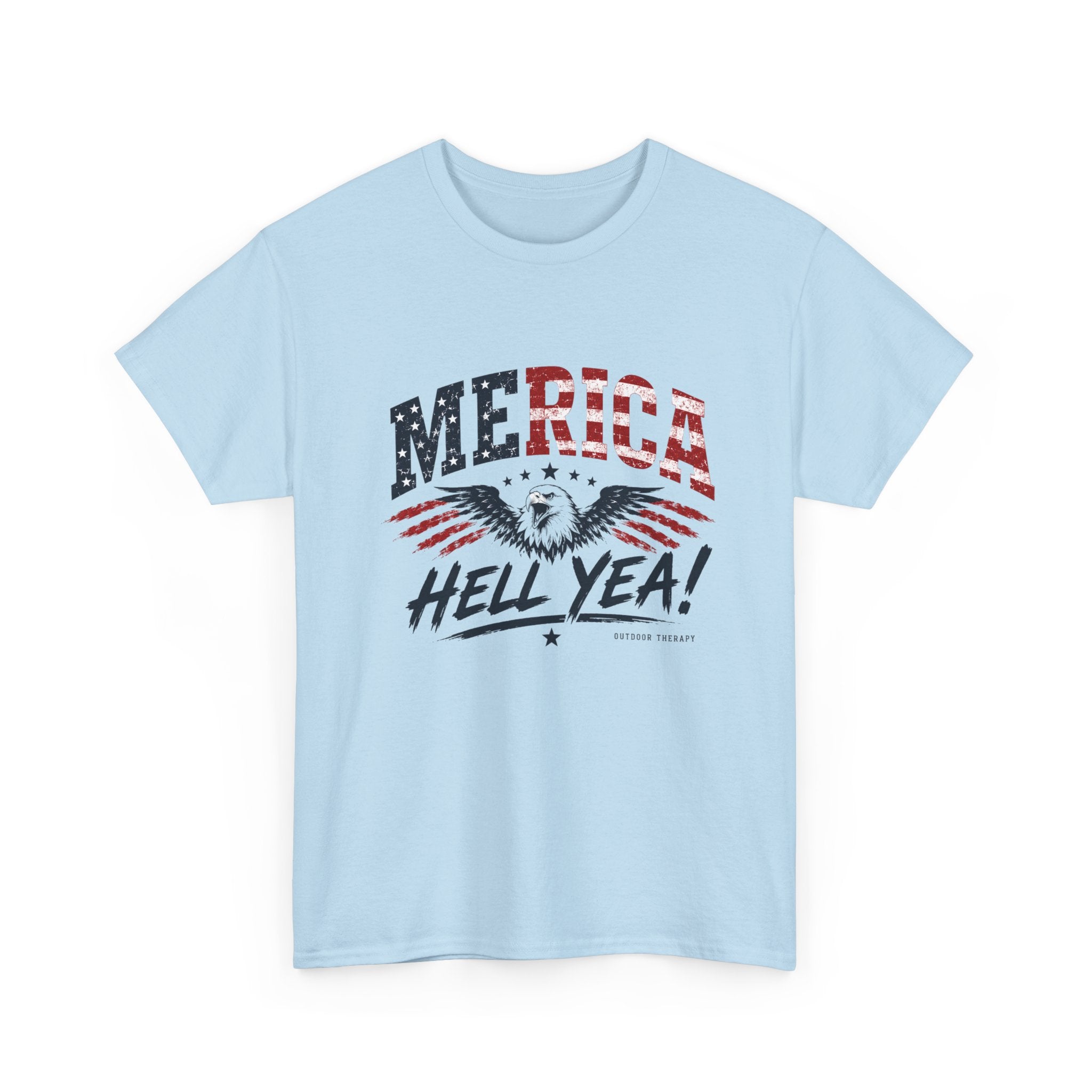 Merica Hell Yea! Patriotic Eagle T-Shirt - 4th of July American Flag Tee