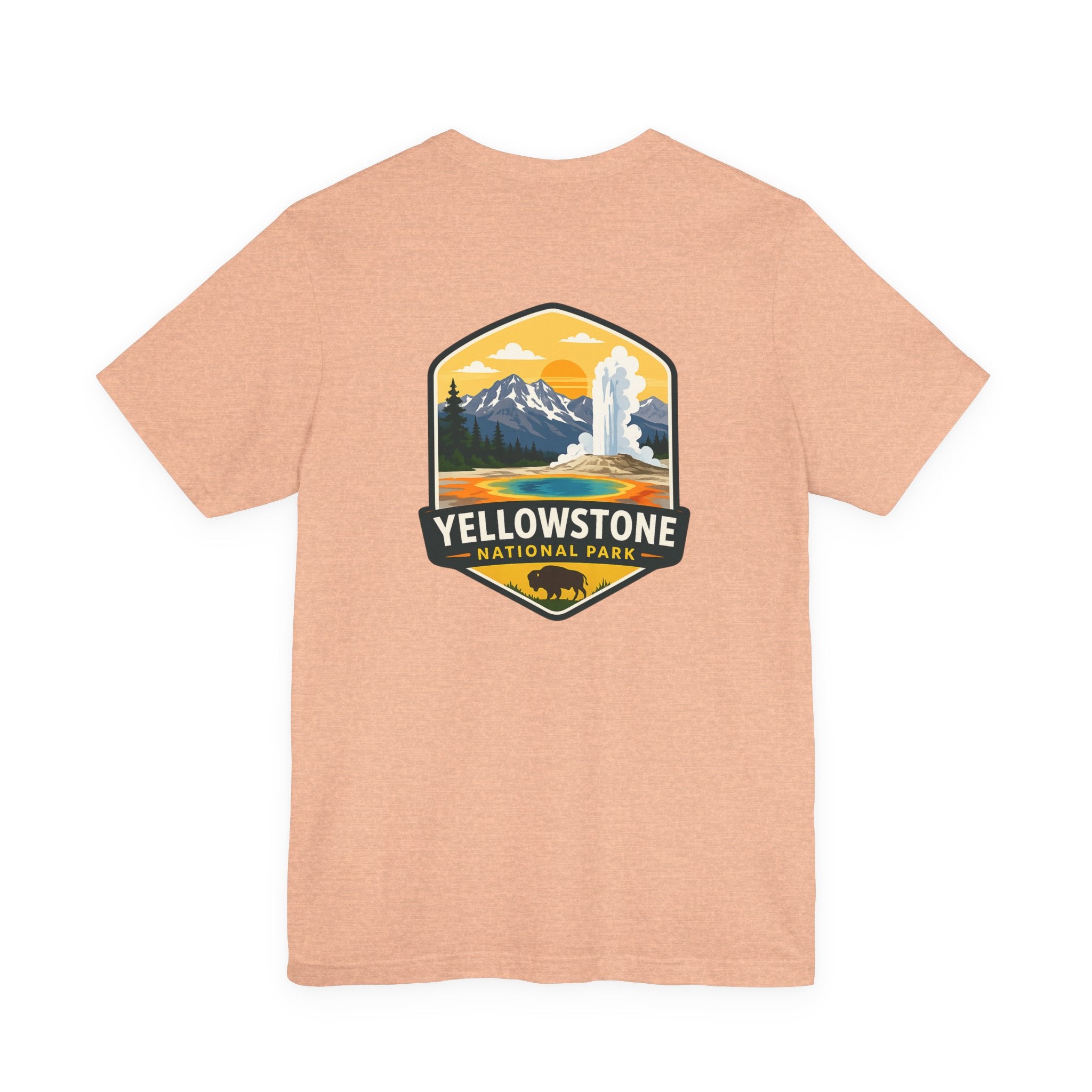 Yellowstone National Park Graphic Tee — Geyser & Mountain Outdoor Badge