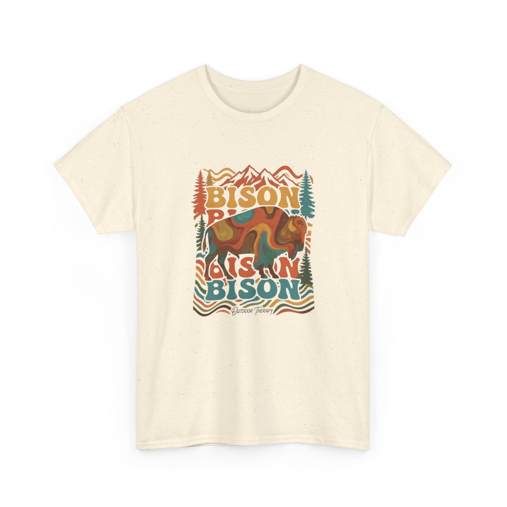 Bison Retro Mountain Vintage Wildlife T-Shirt