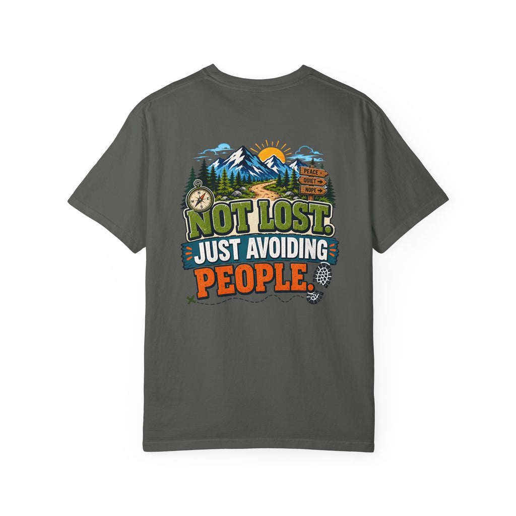Not Lost Just Avoiding People T-Shirt — Outdoor Hiking Graphic Tee