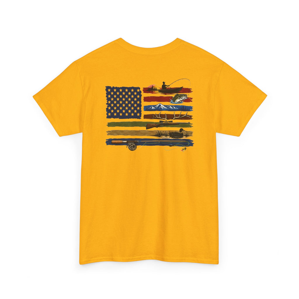 American Flag With Outdoors Gear Tee