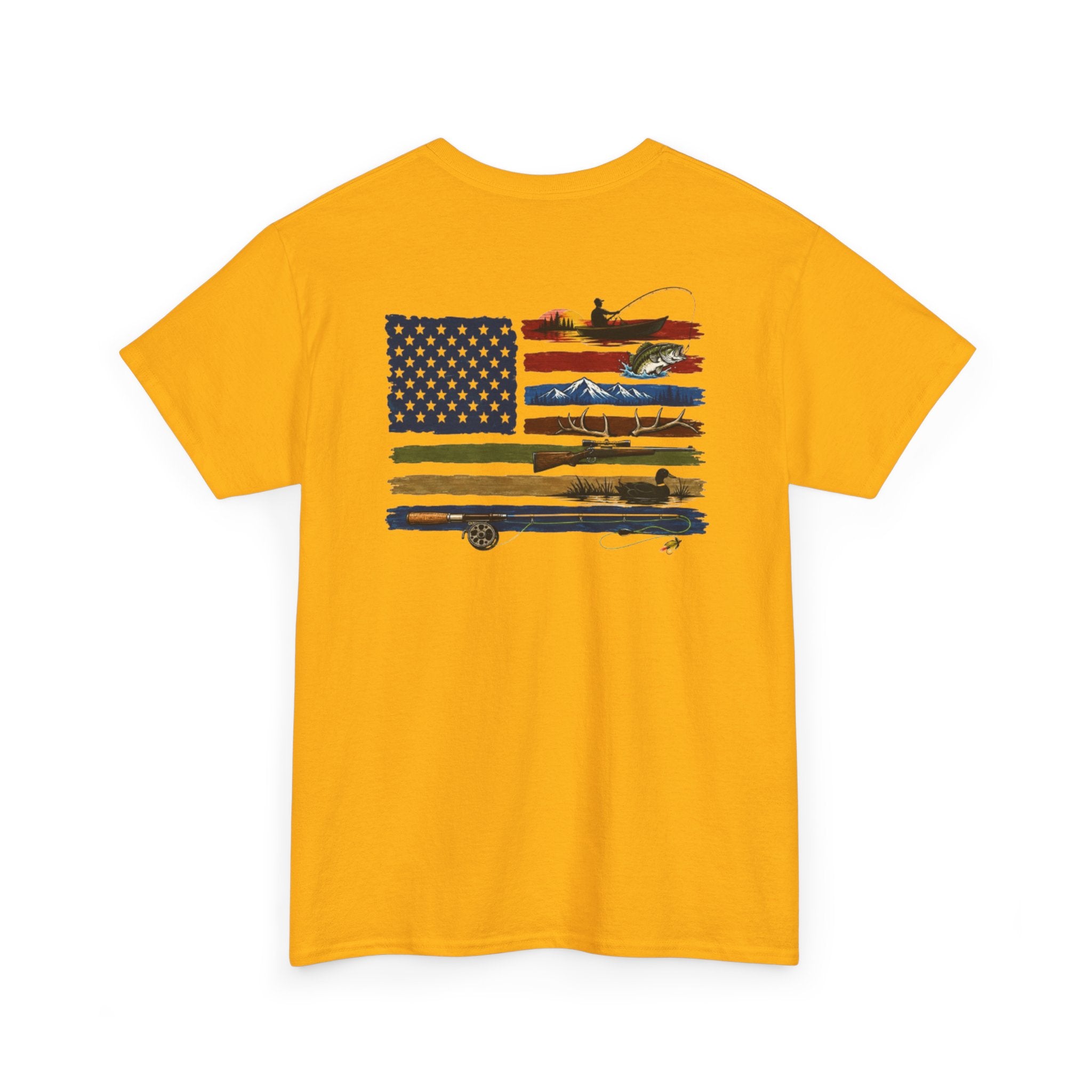 American Flag With Outdoors Gear Tee