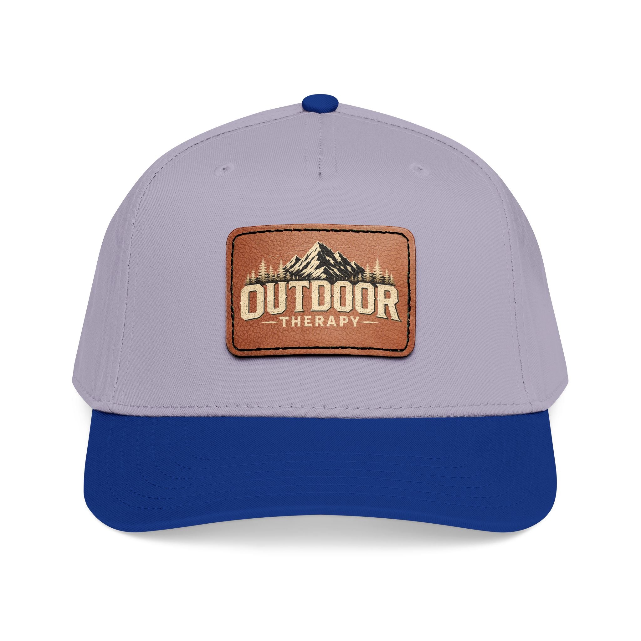 Mid Profile Baseball Cap with Leather Patch (Rectangle)