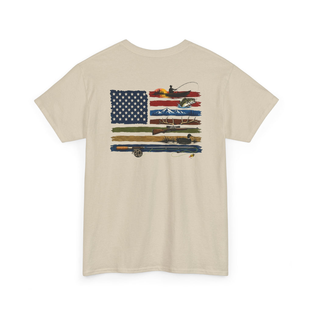 American Flag With Outdoors Gear Tee