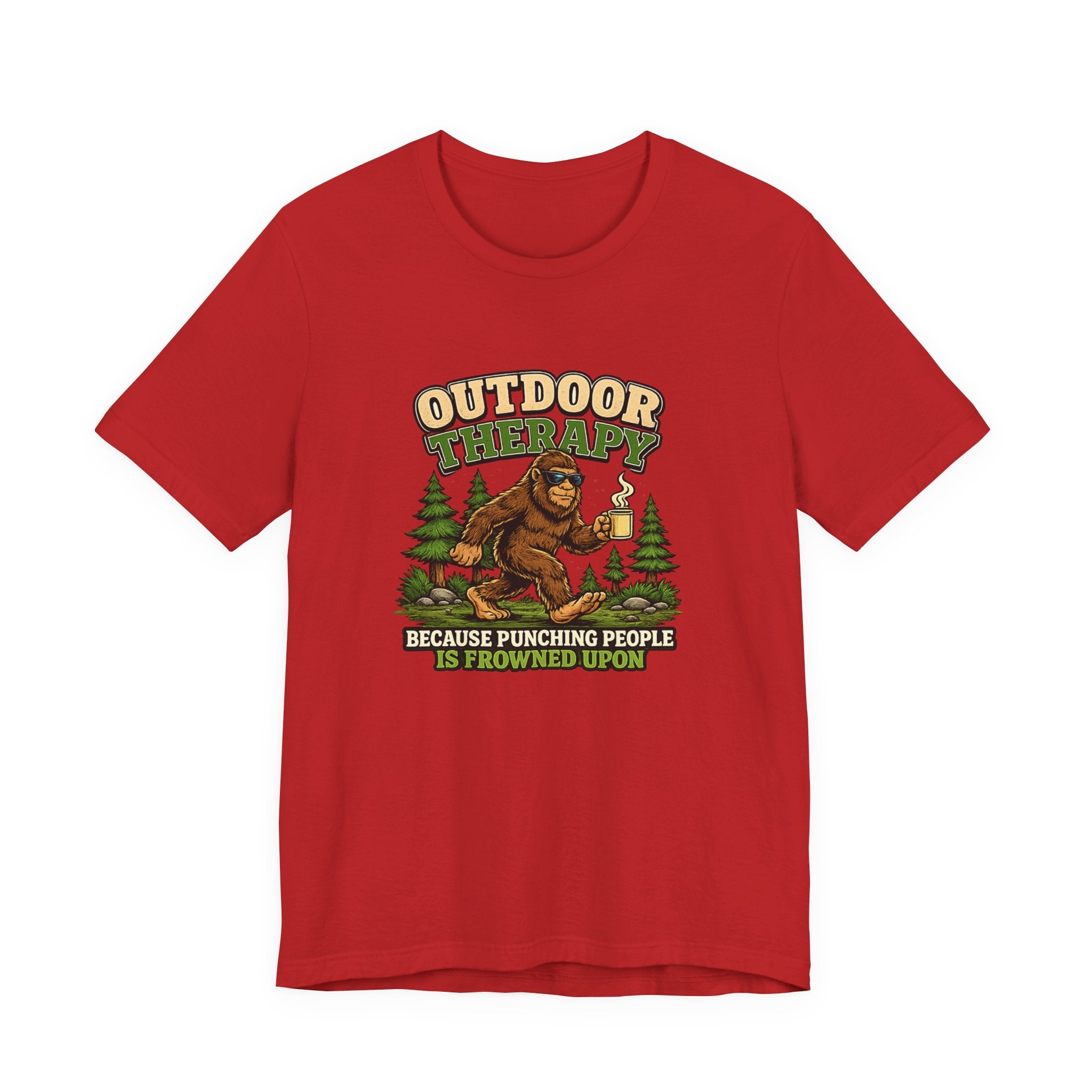 Outdoor Therapy T‑Shirt – Because Punching People Is frowned Upon Tee