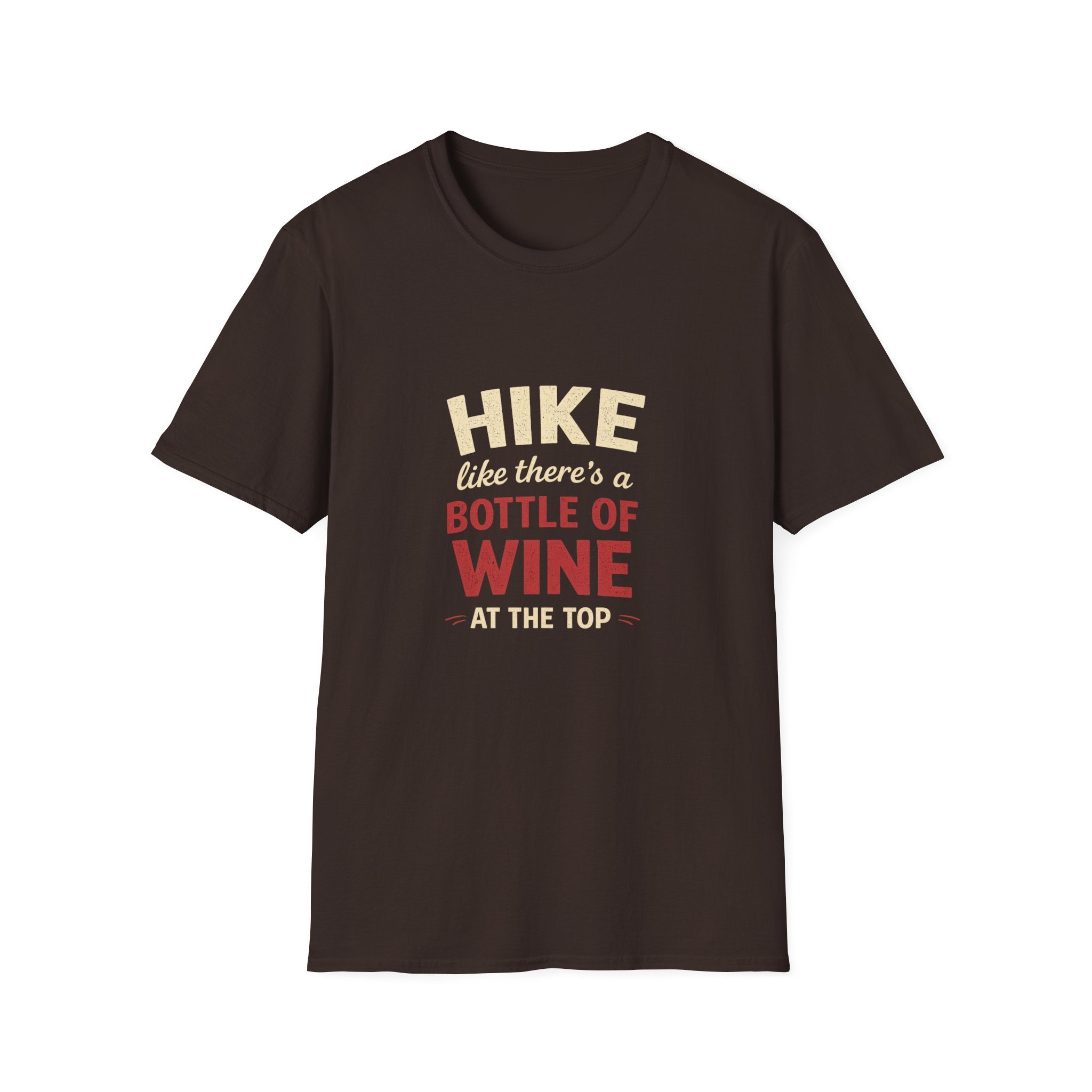 Hike Like There's a Bottle of Wine T-Shirt — Funny Hiking Tee for Wine Lovers