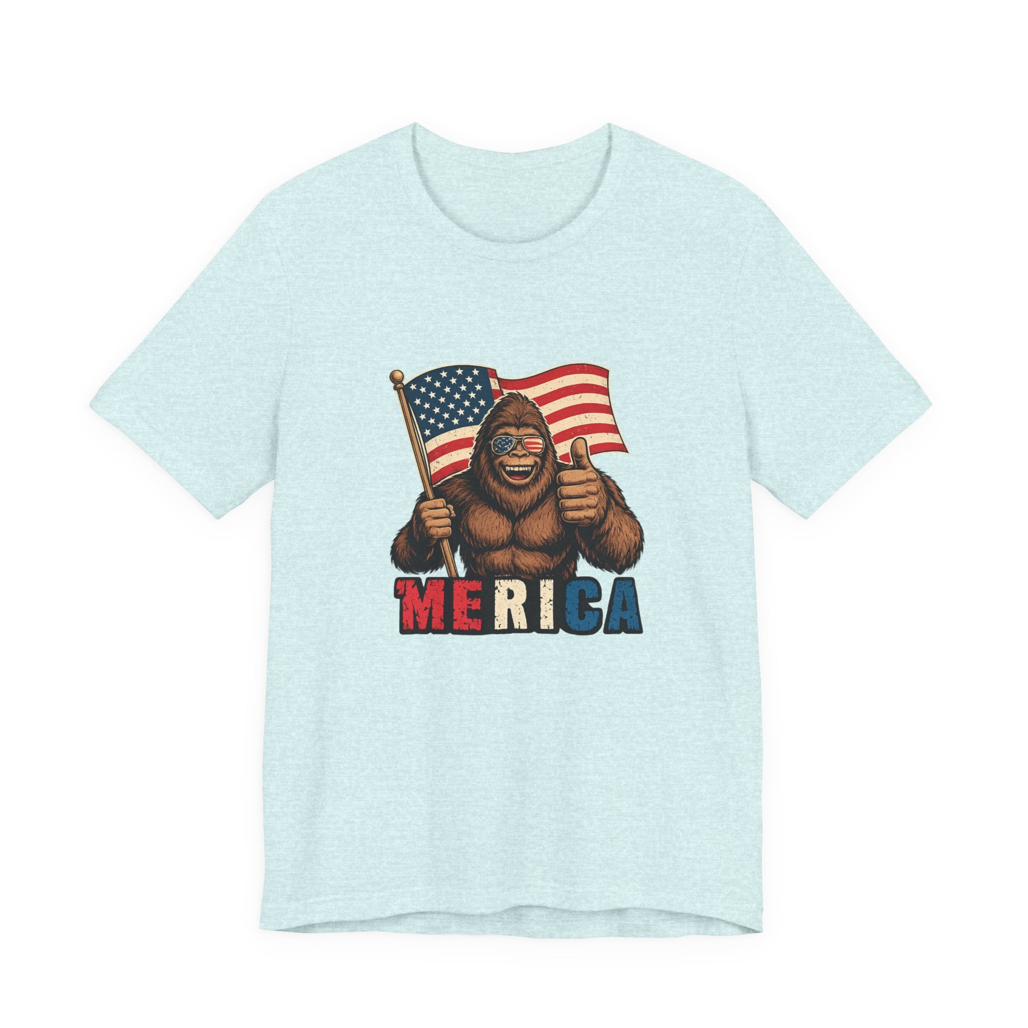 Merica Bigfoot Flag T-Shirt — Patriotic 4th of July Tee