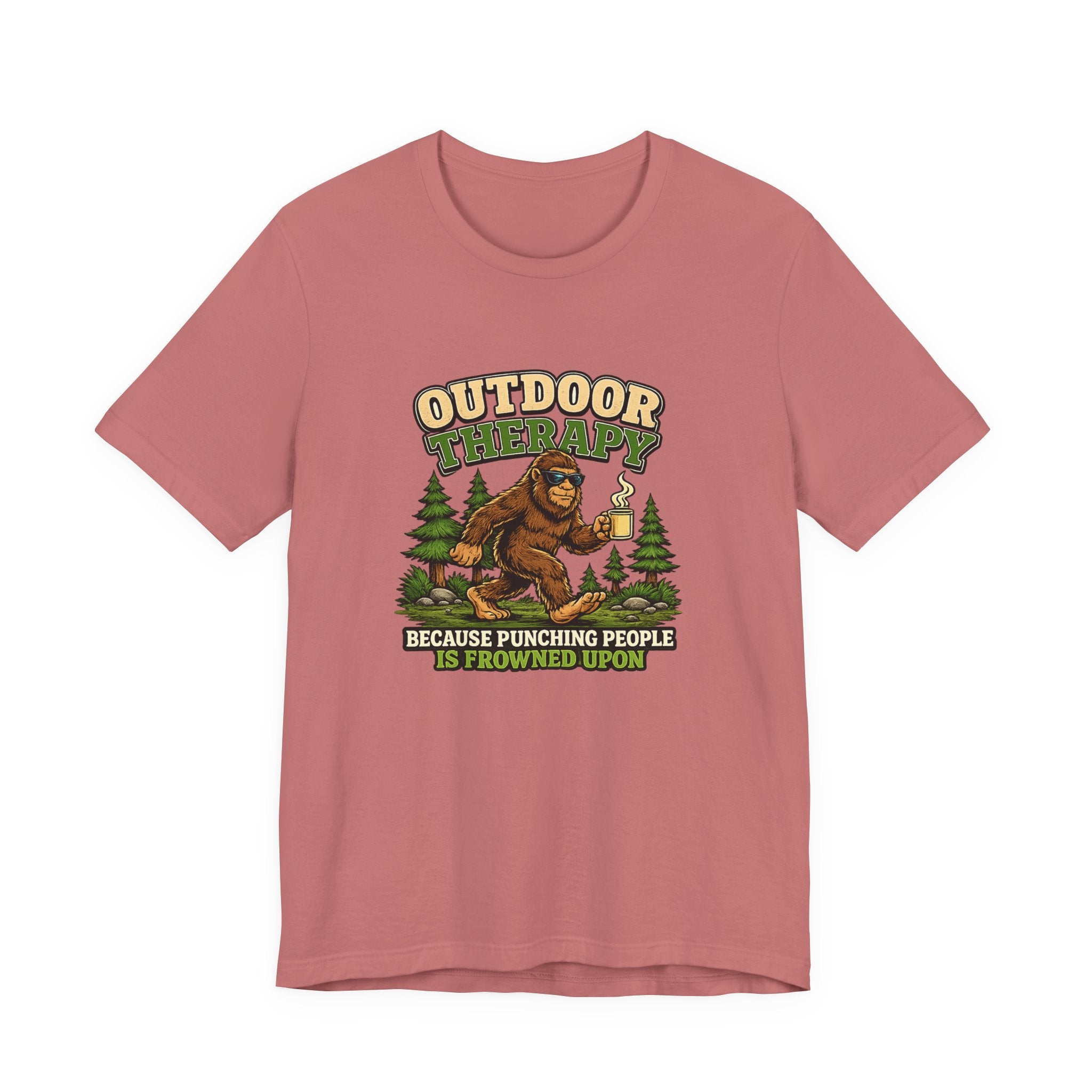 Outdoor Therapy T‑Shirt – Because Punching People Is frowned Upon Tee