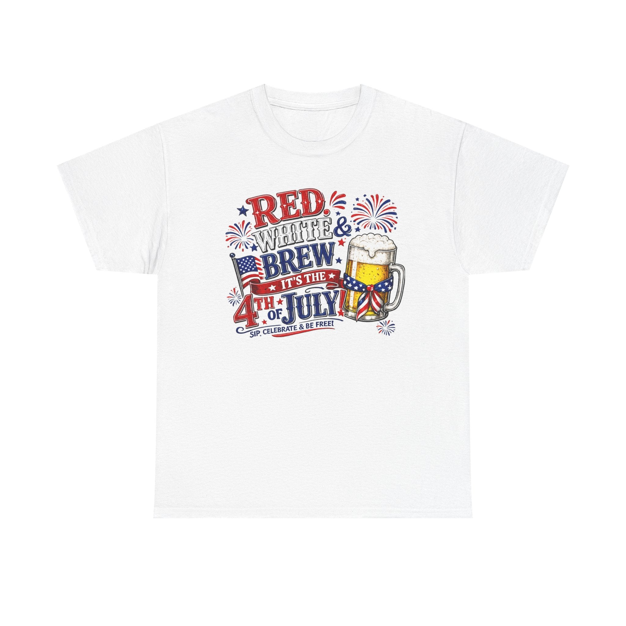 4th of July Beer T-Shirt - Red White & Brew Patriotic Tee