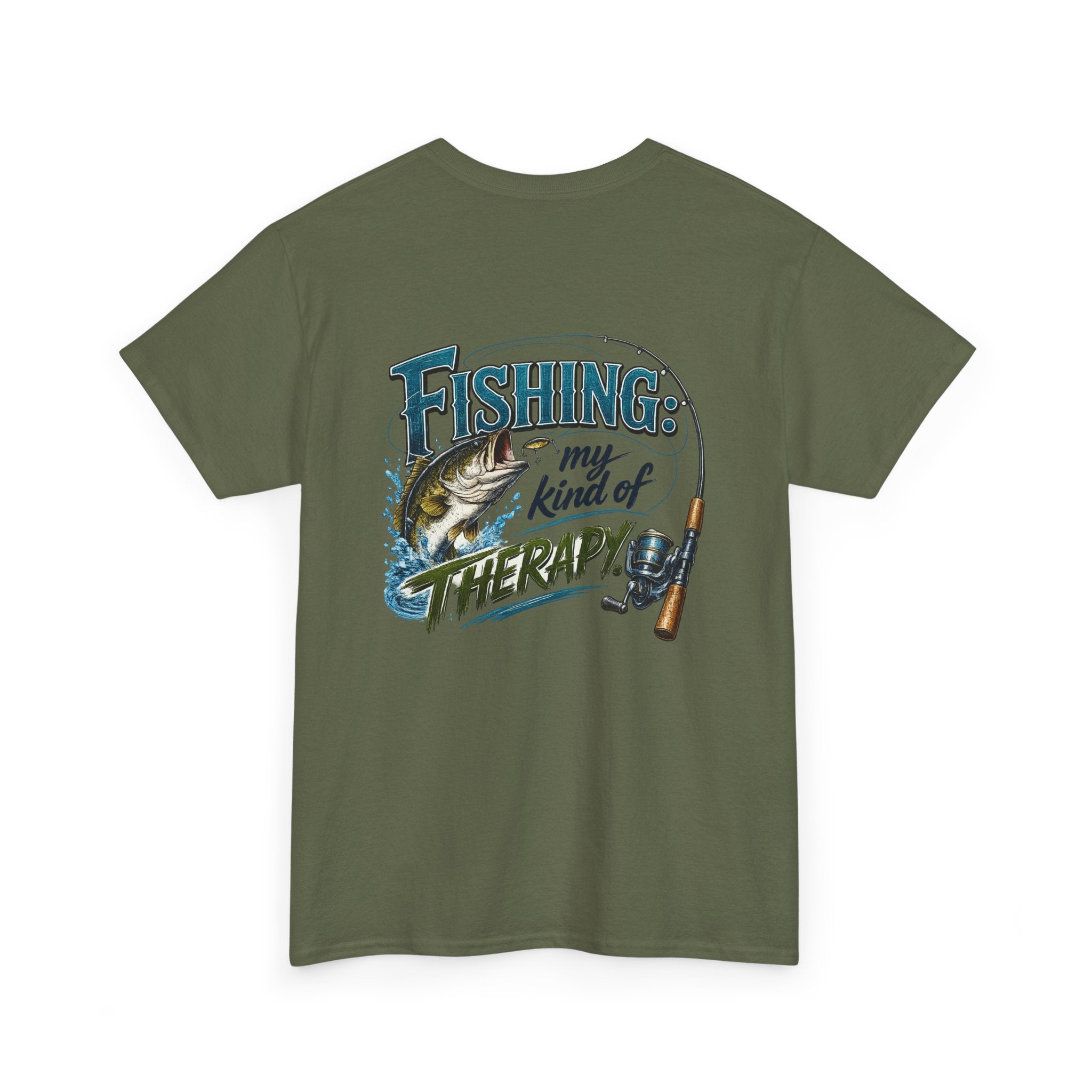 Fishing Is My Kind of Therapy T-Shirt — Fishing Tee with Bass Graphic