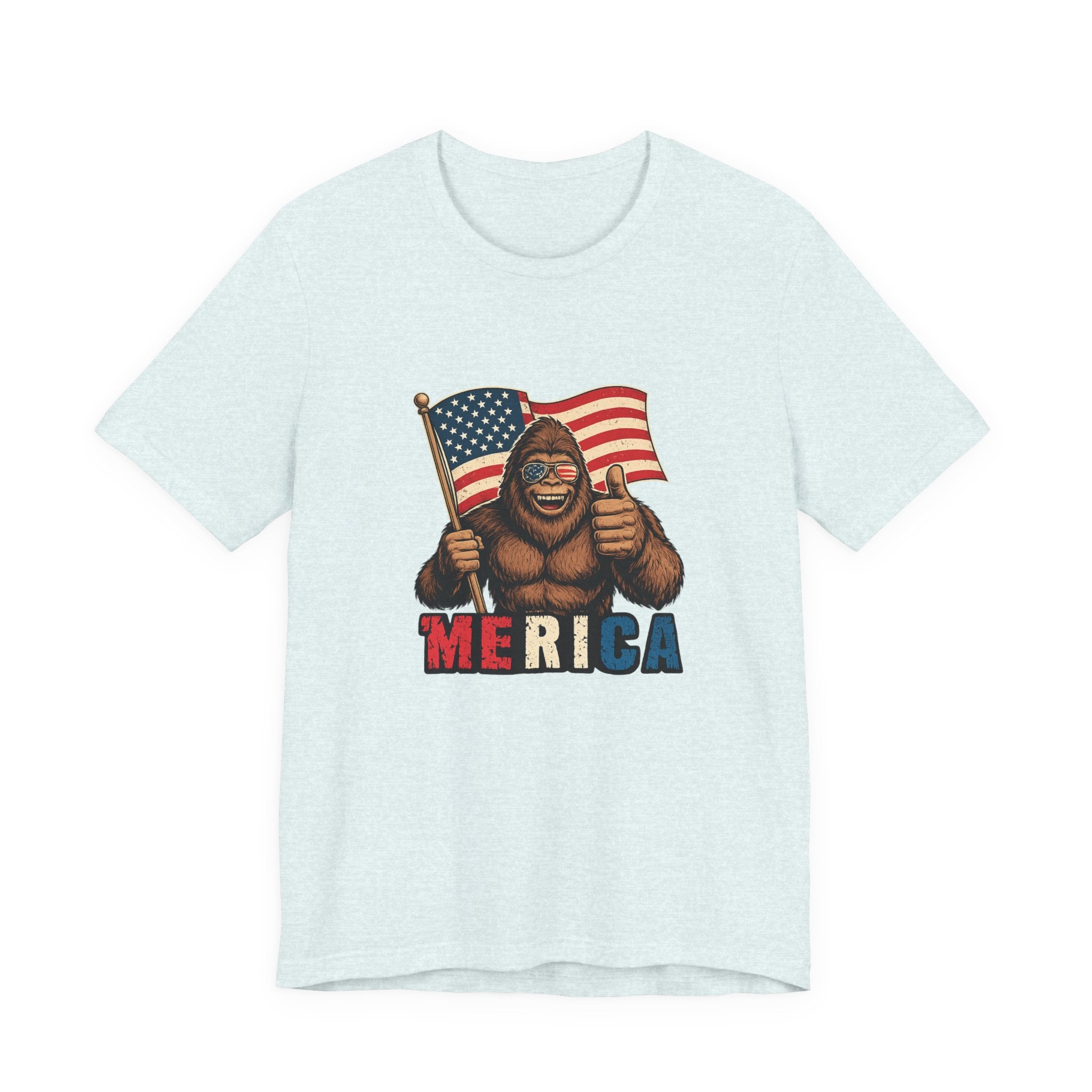 Merica Bigfoot Flag T-Shirt — Patriotic 4th of July Tee