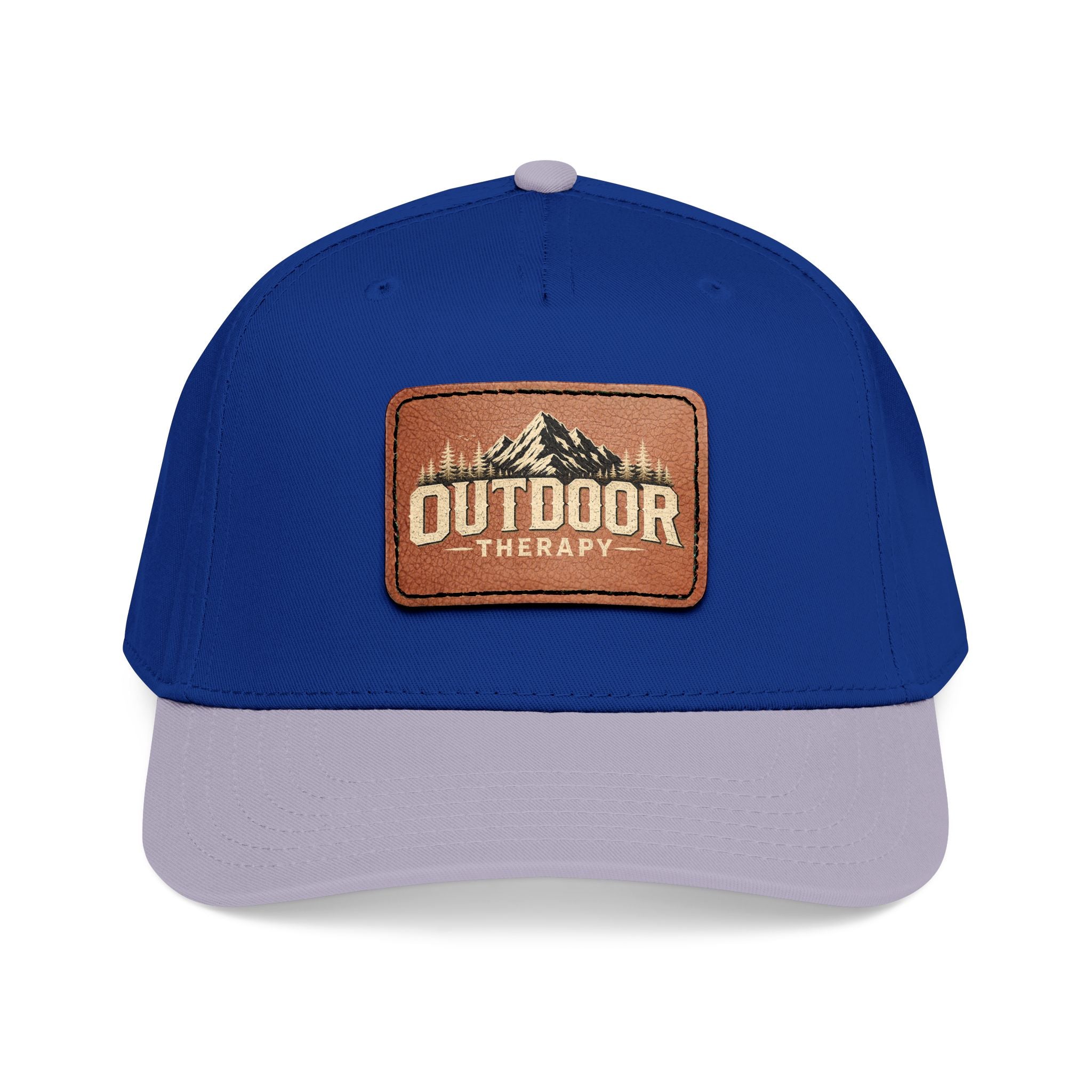 Mid Profile Baseball Cap with Leather Patch (Rectangle)