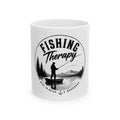 Fishing Therapy Ceramic Mug – Fishing Therapy Lake Scene Coffee Cup
