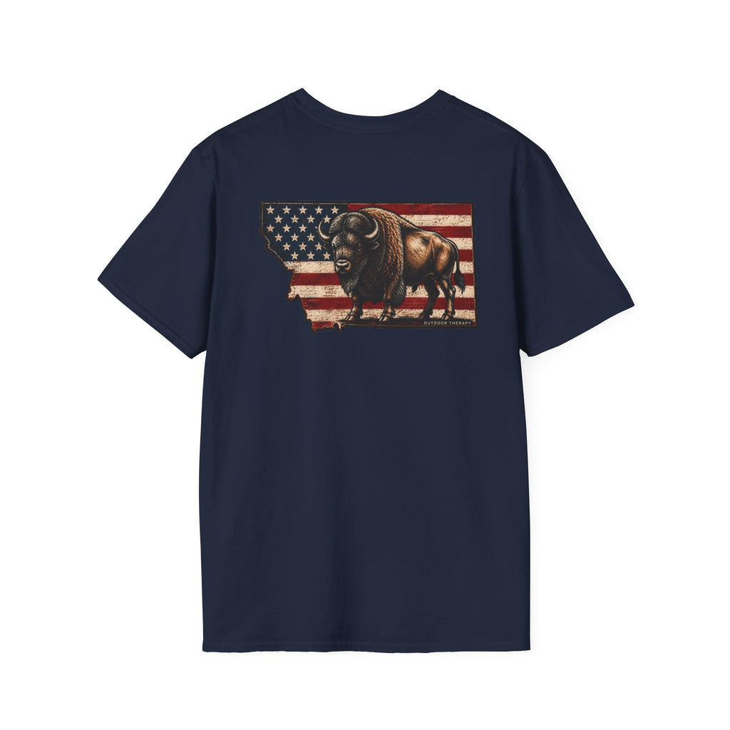 American Flag & Bison T-Shirt