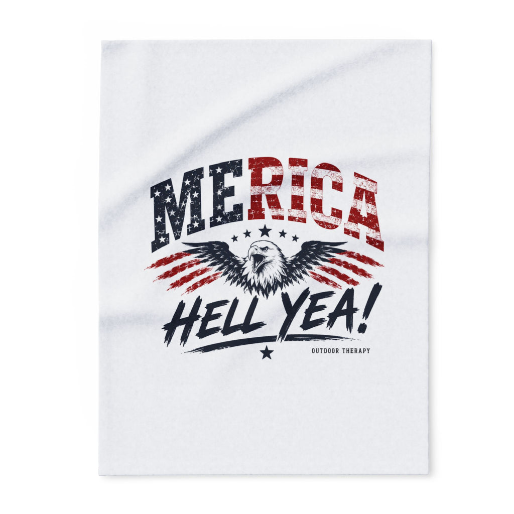 Arctic Fleece Blanket — "Merica Hell Yea" Patriotic Eagle Throw