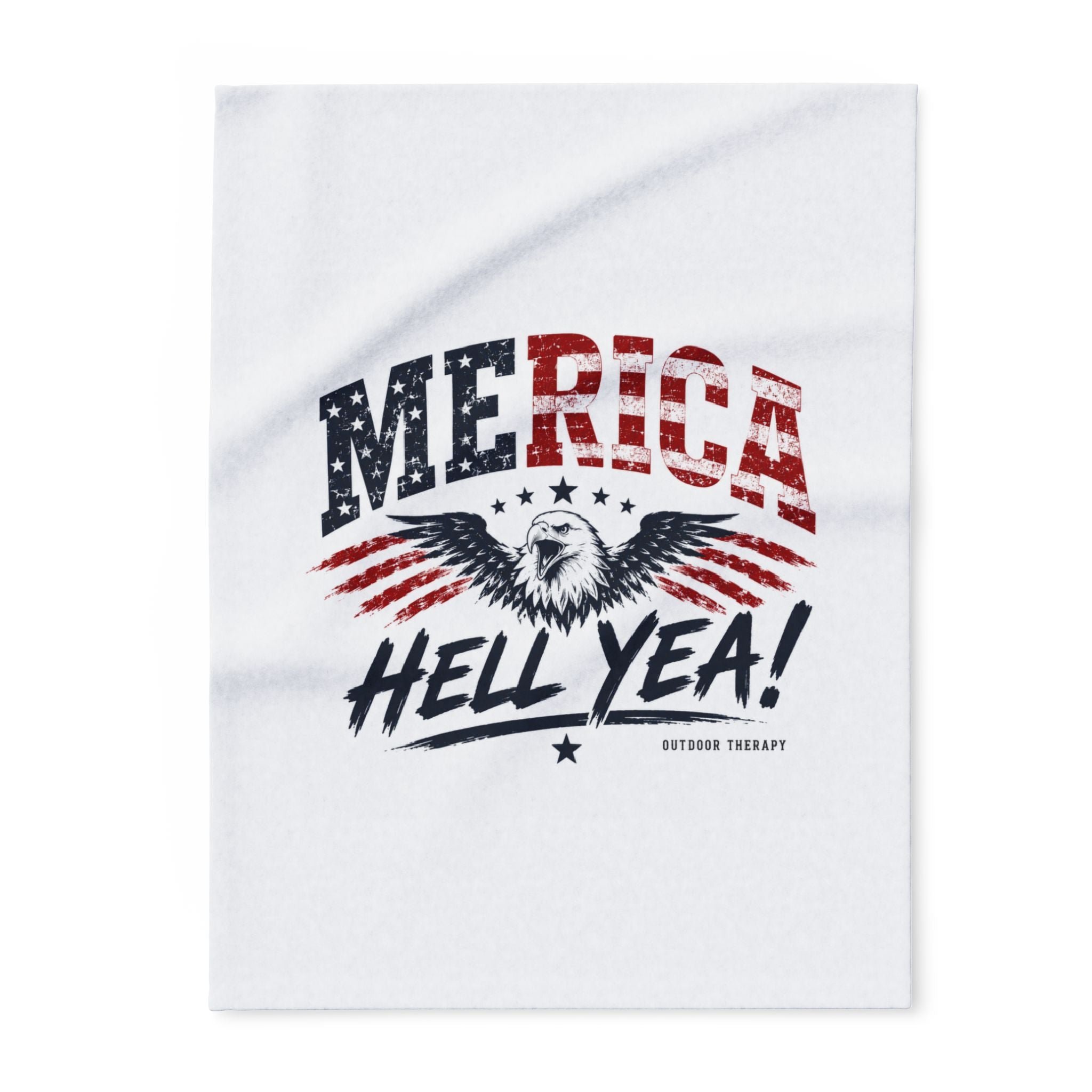 Arctic Fleece Blanket — "Merica Hell Yea" Patriotic Eagle Throw