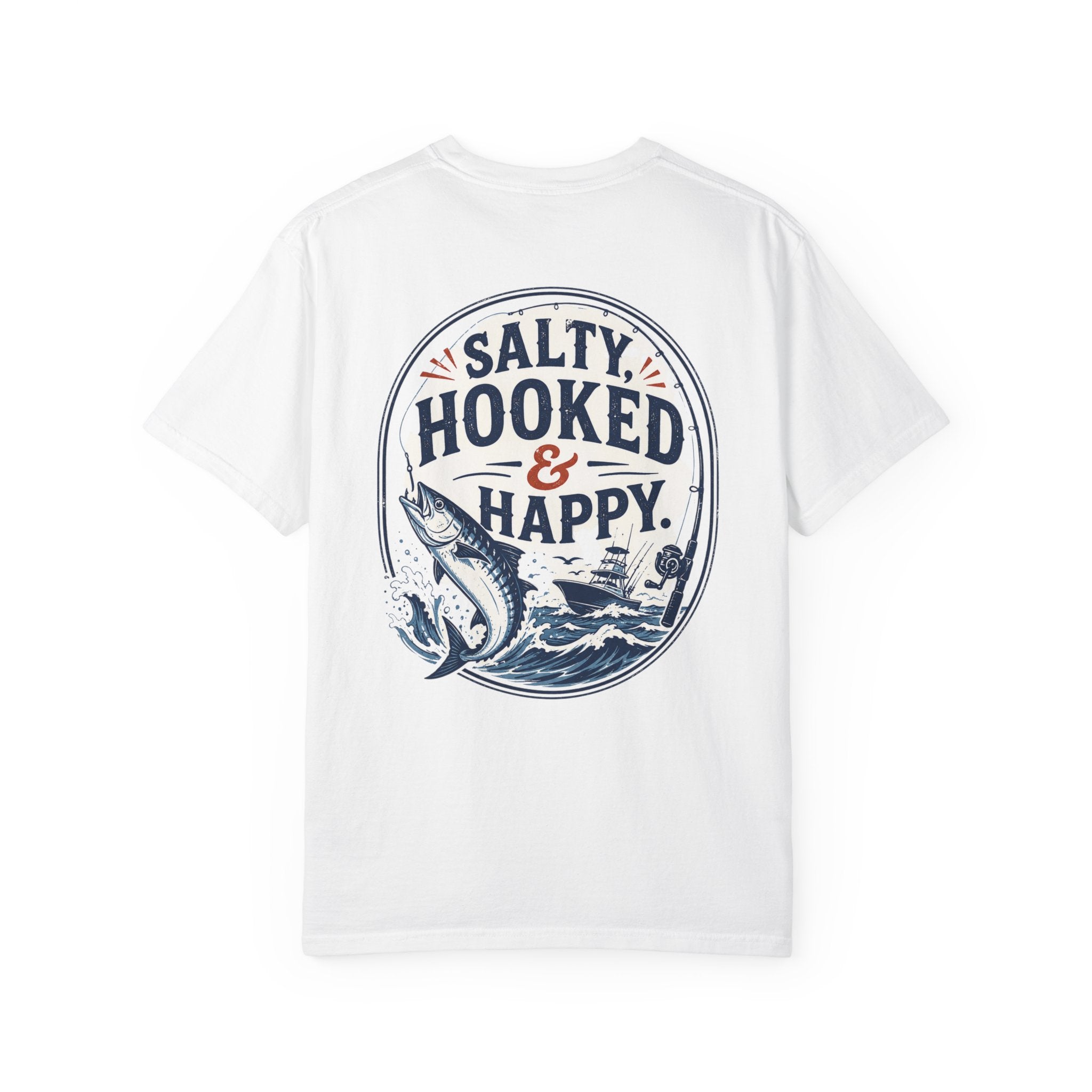 Salty, Hooked & Happy Fishing T-Shirt