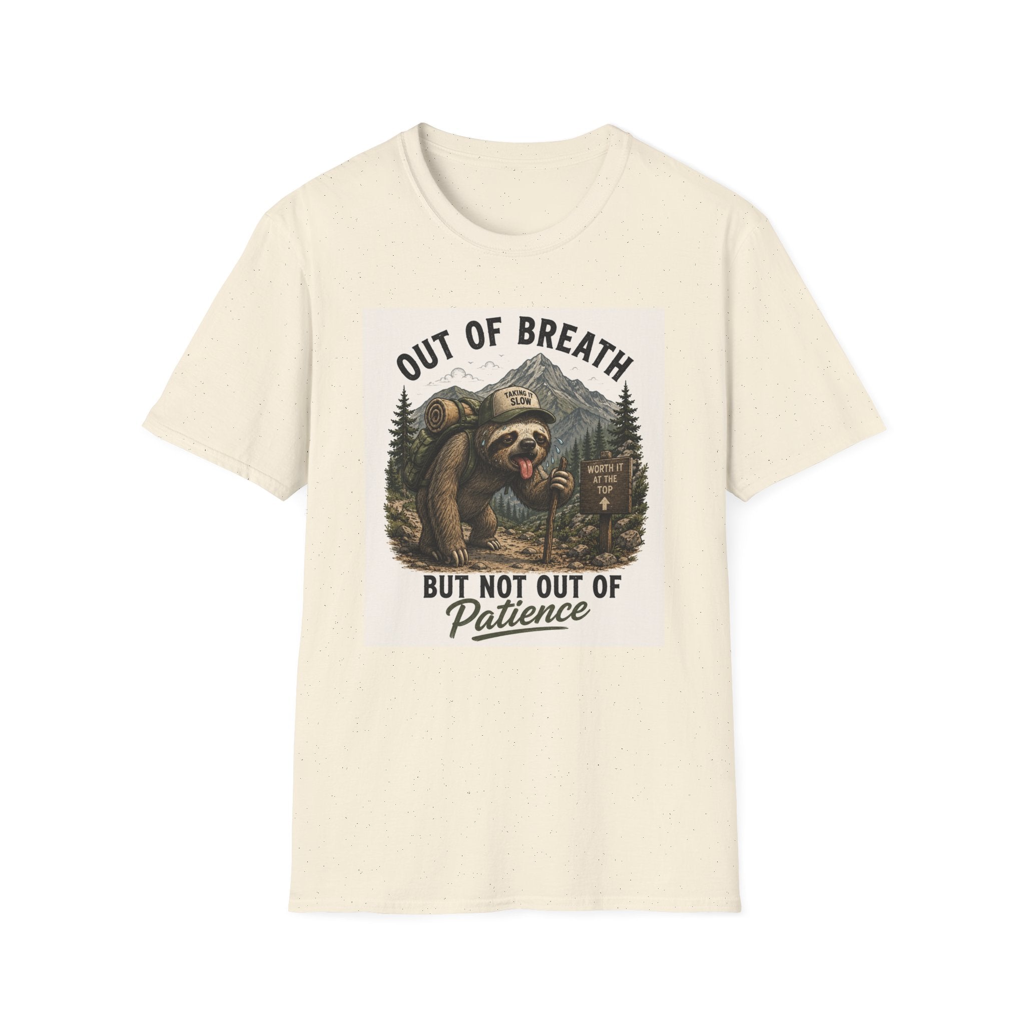 Out of Breath But Not Out of Patience Sloth Hiking T-Shirt