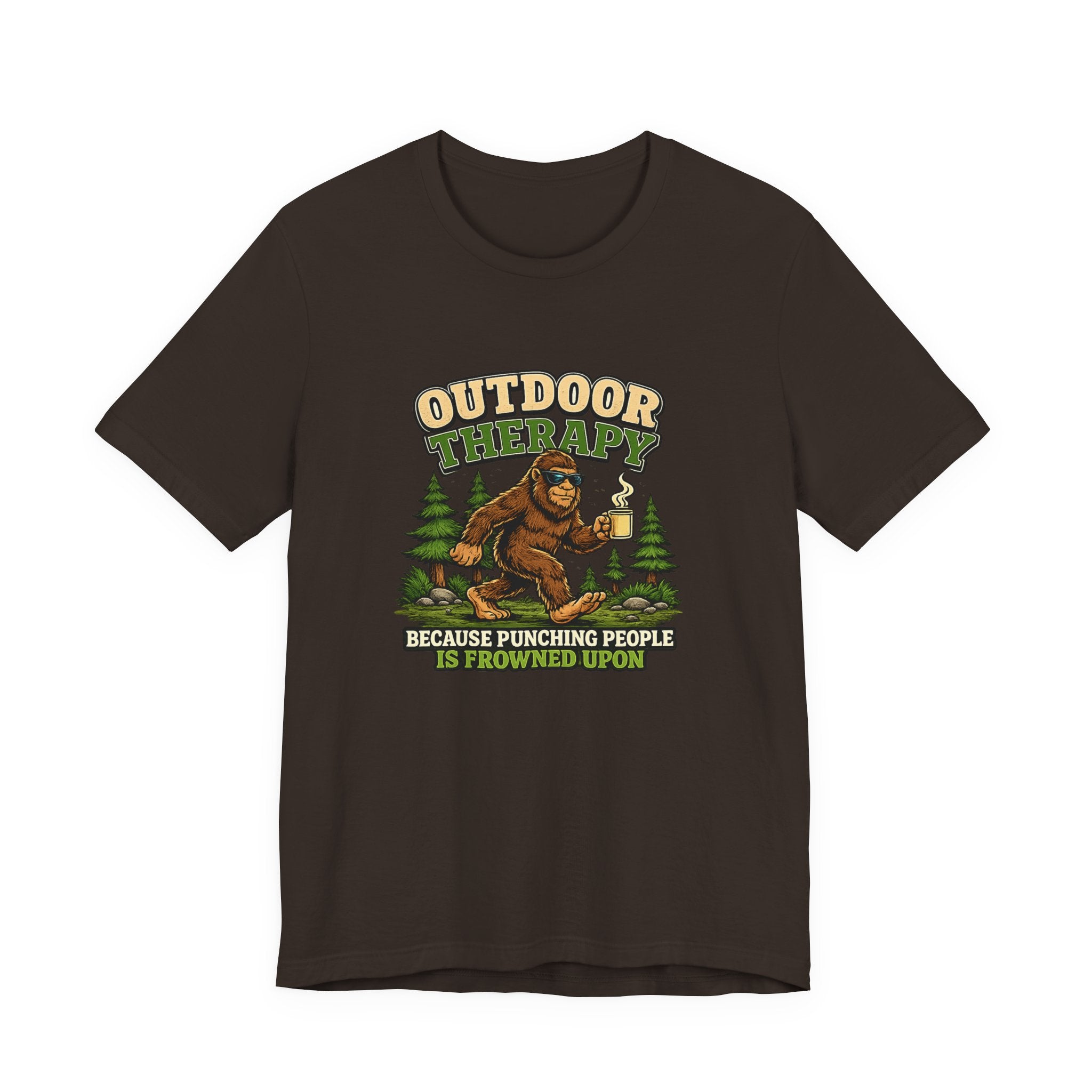 Outdoor Therapy T‑Shirt – Because Punching People Is frowned Upon Tee
